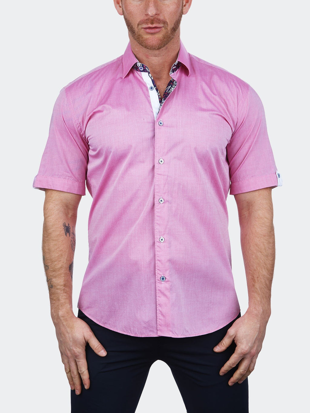 Maceoo Galileo Strips Pink 2024 Short Sleeve Shirt - 6/2XL (NWT)