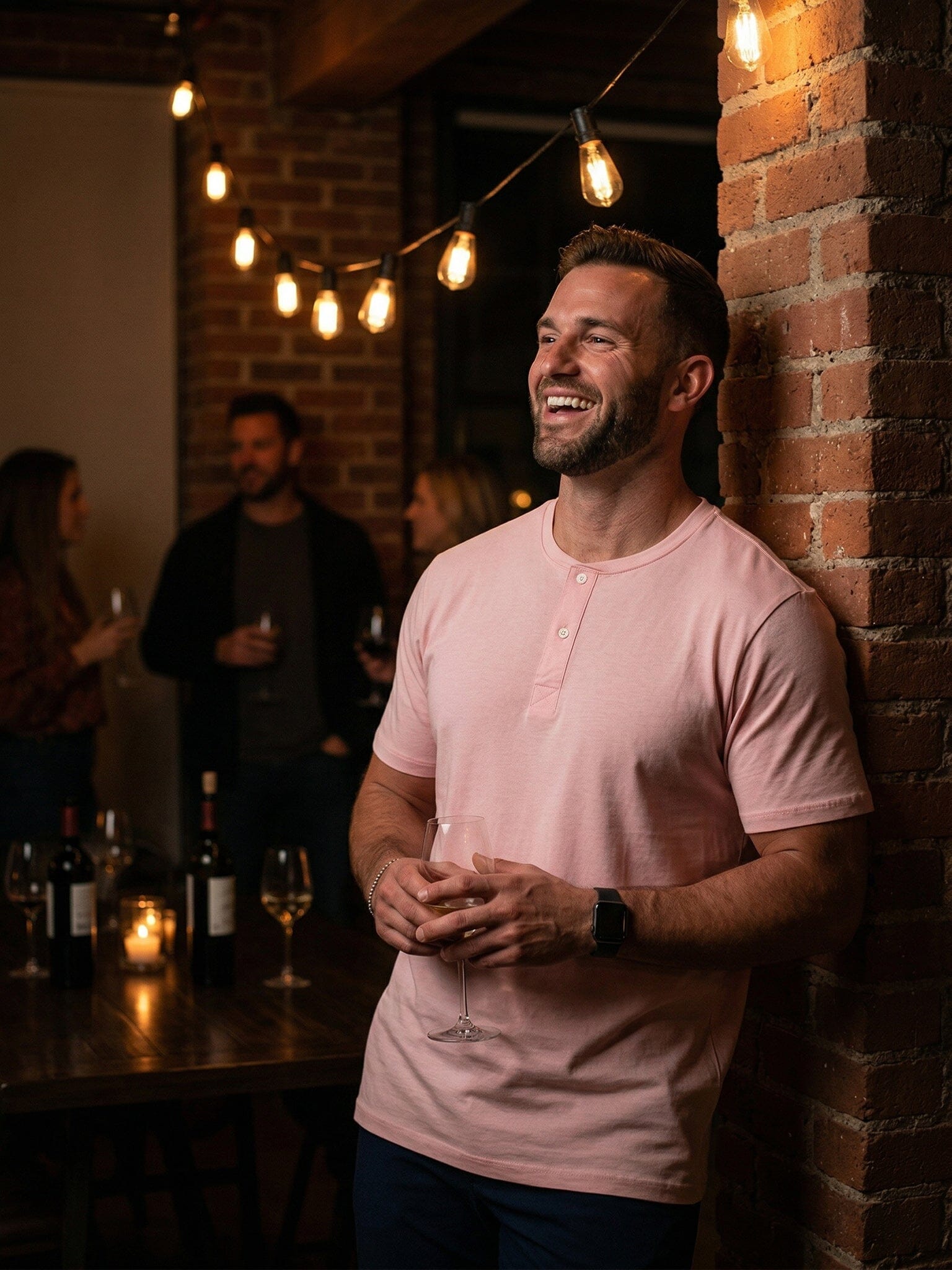Core Pink Henley Shirt