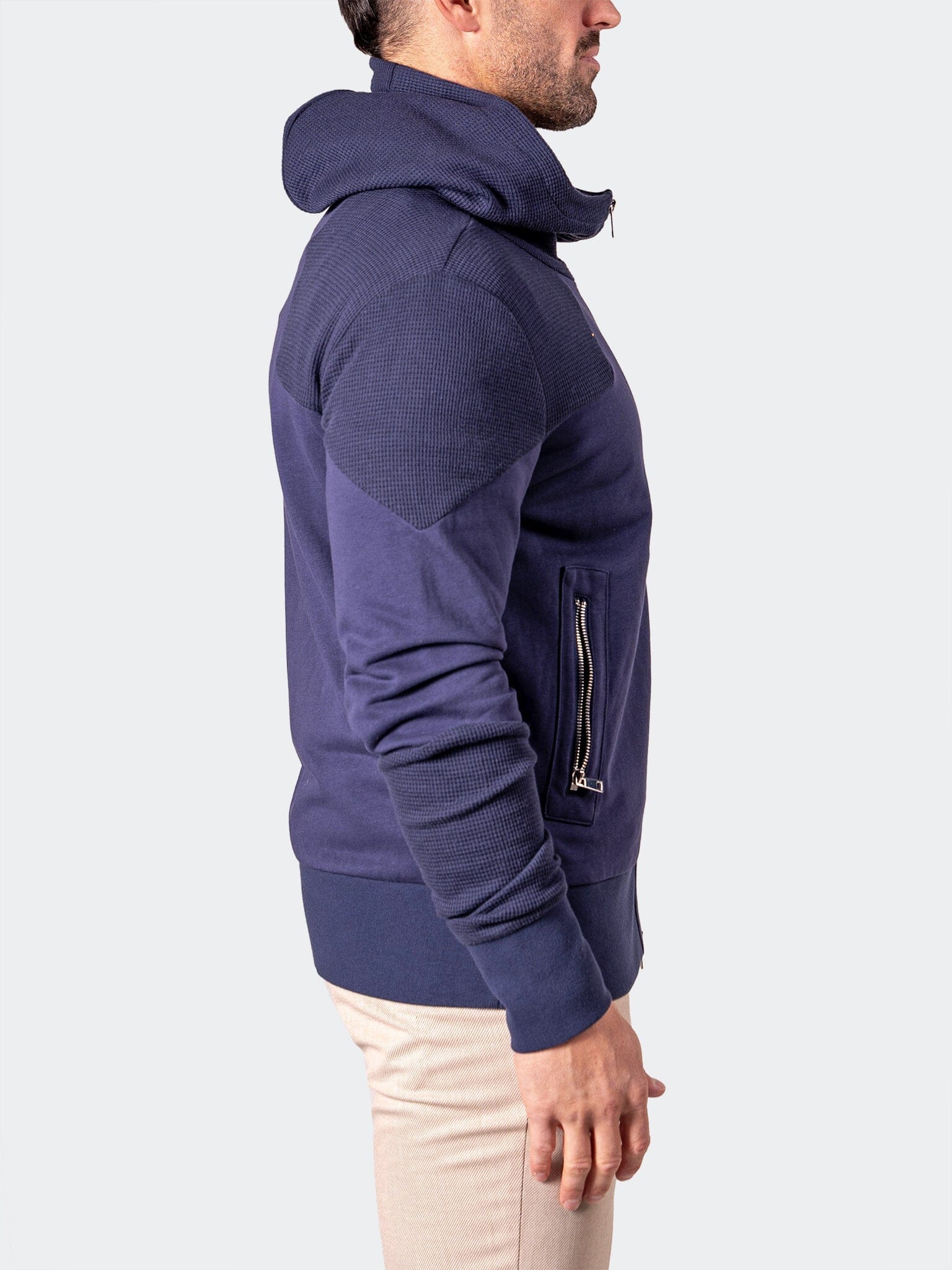 Indigo Blue Zip Hoodie