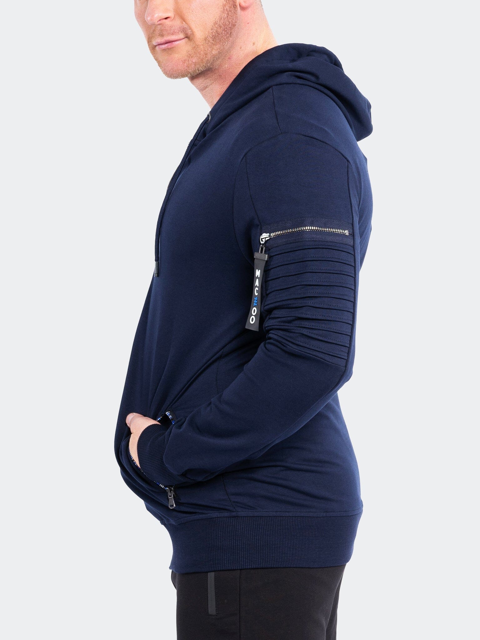 Perm Navy Full-Zip Hoodie