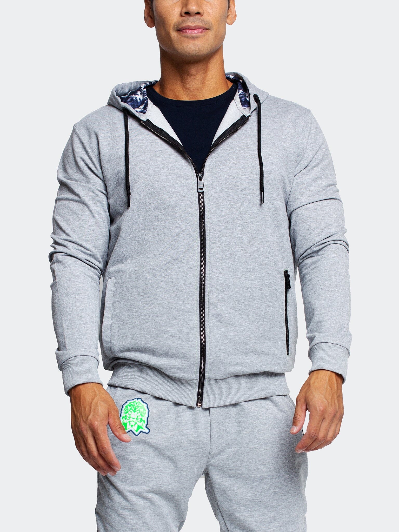 TieDye Grey Full-Zip Hoodie