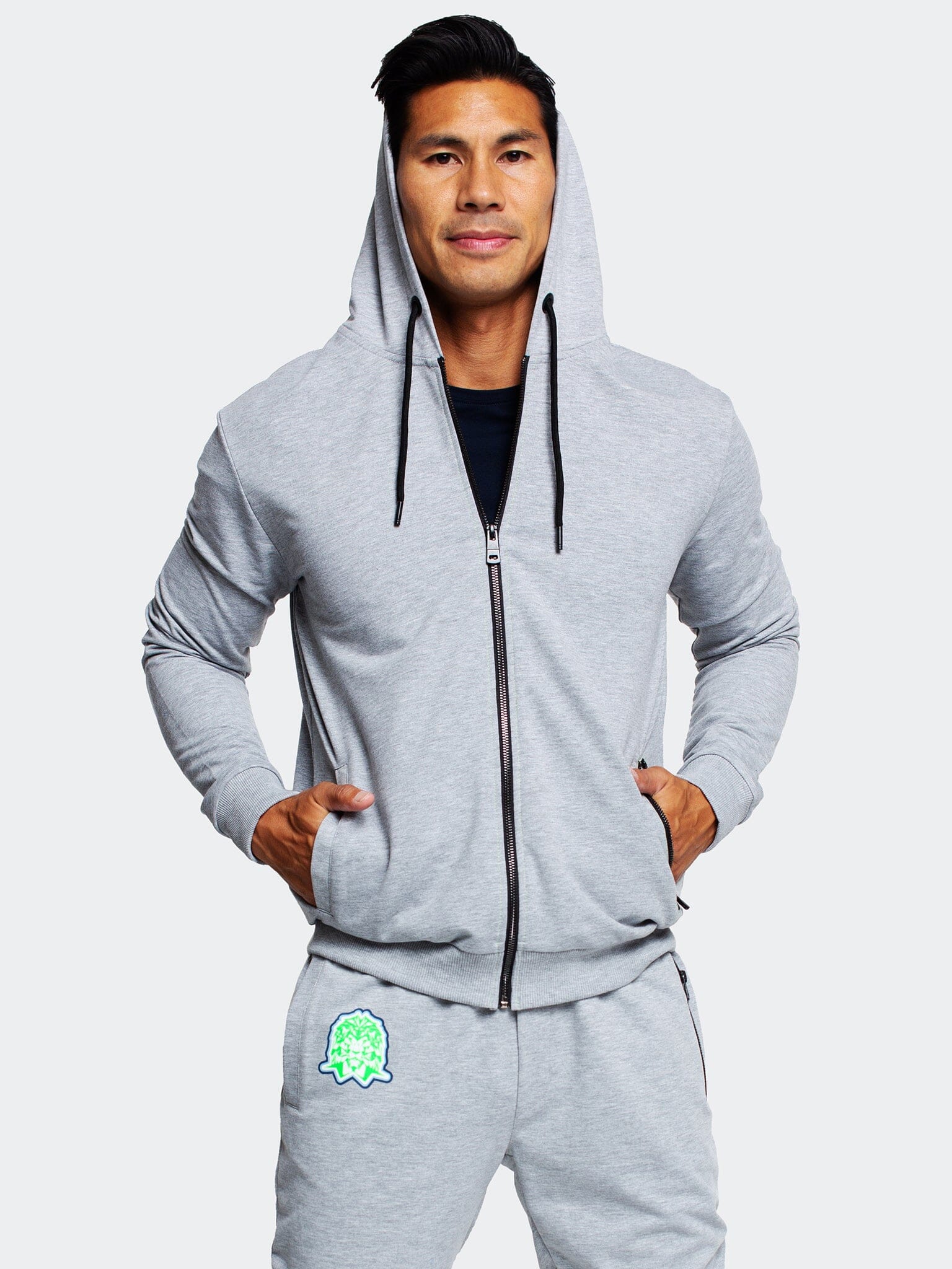 TieDye Grey Full-Zip Hoodie