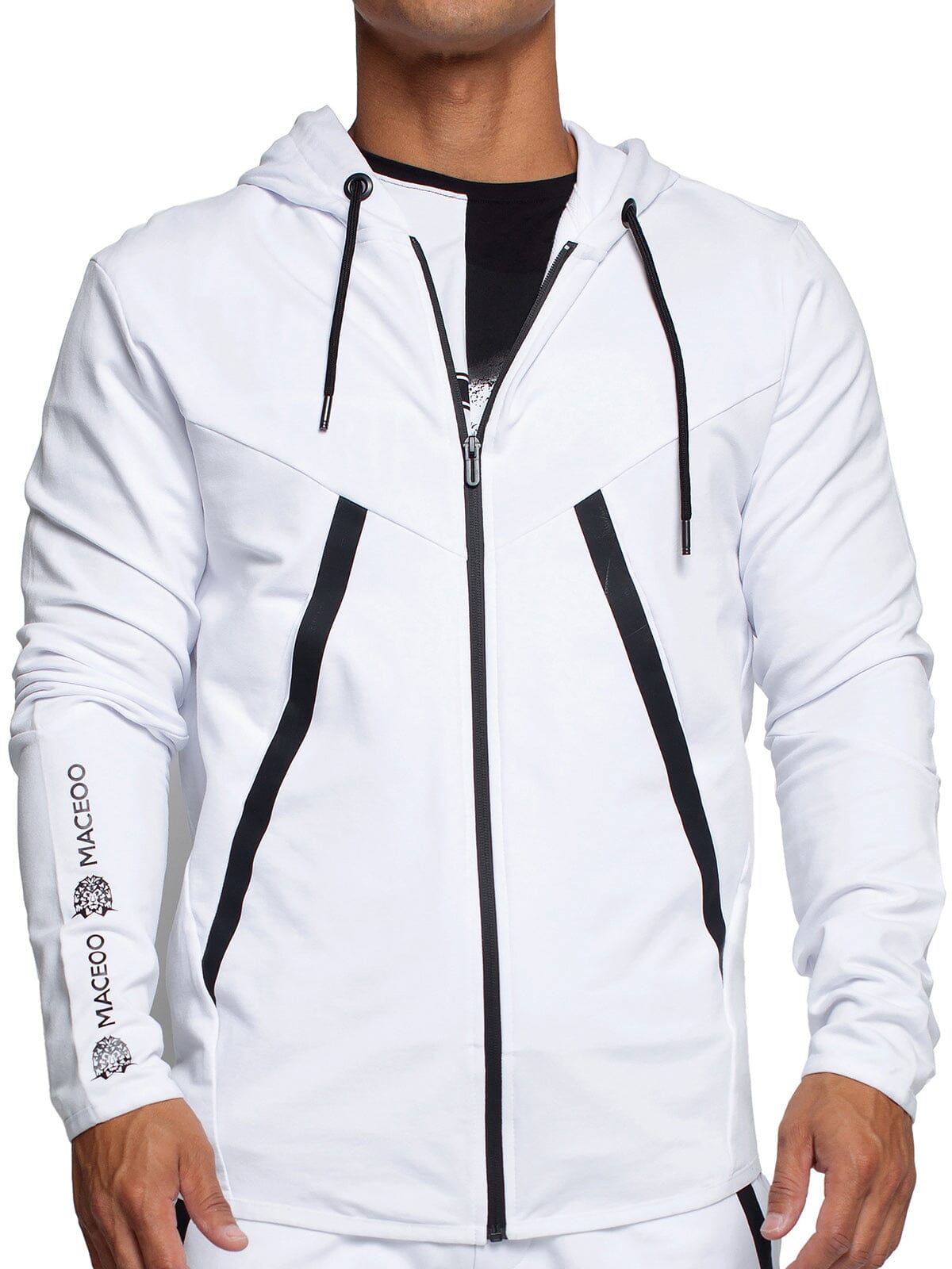 Hoodie BlackTrim White