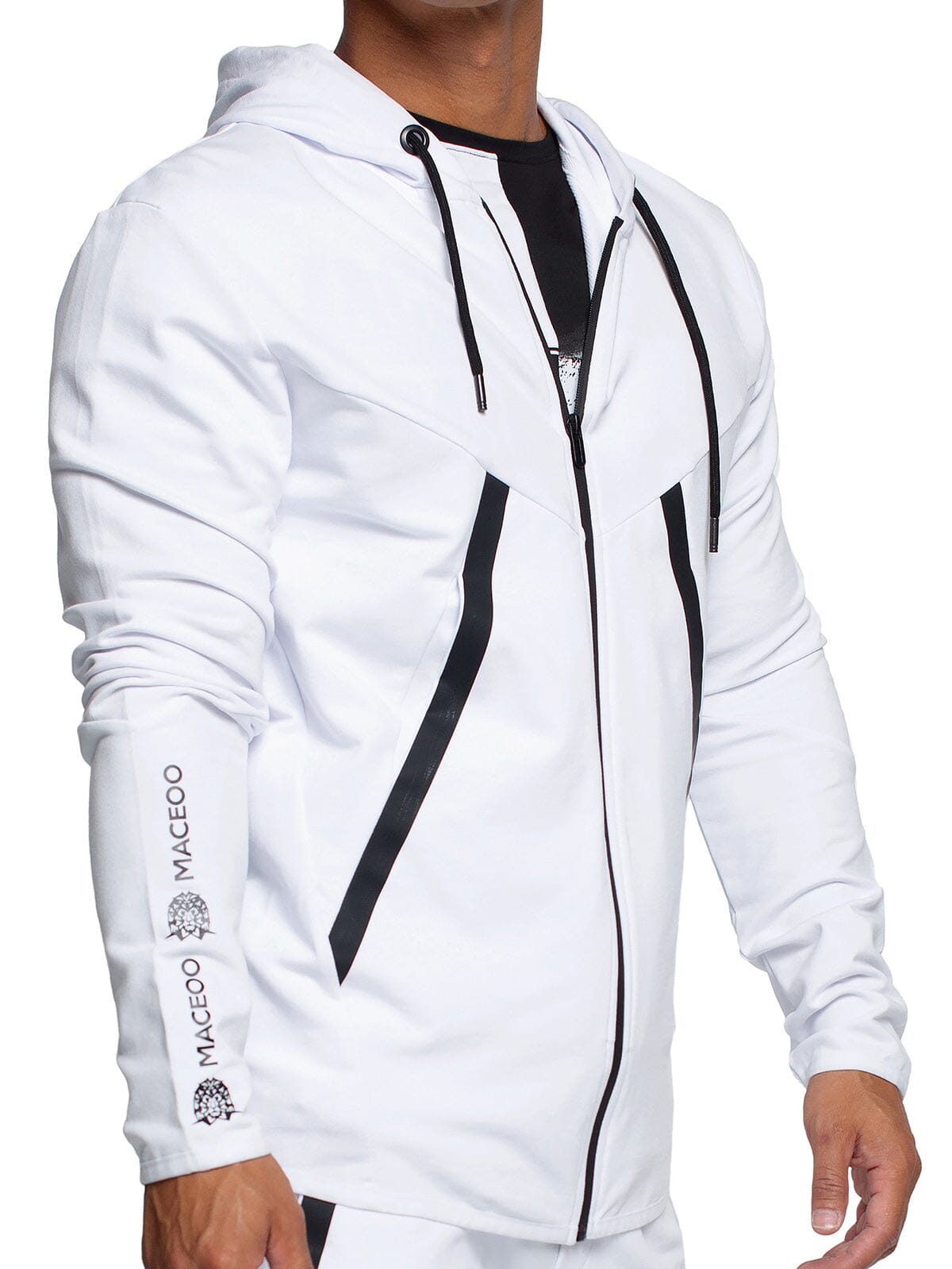 Hoodie BlackTrim White