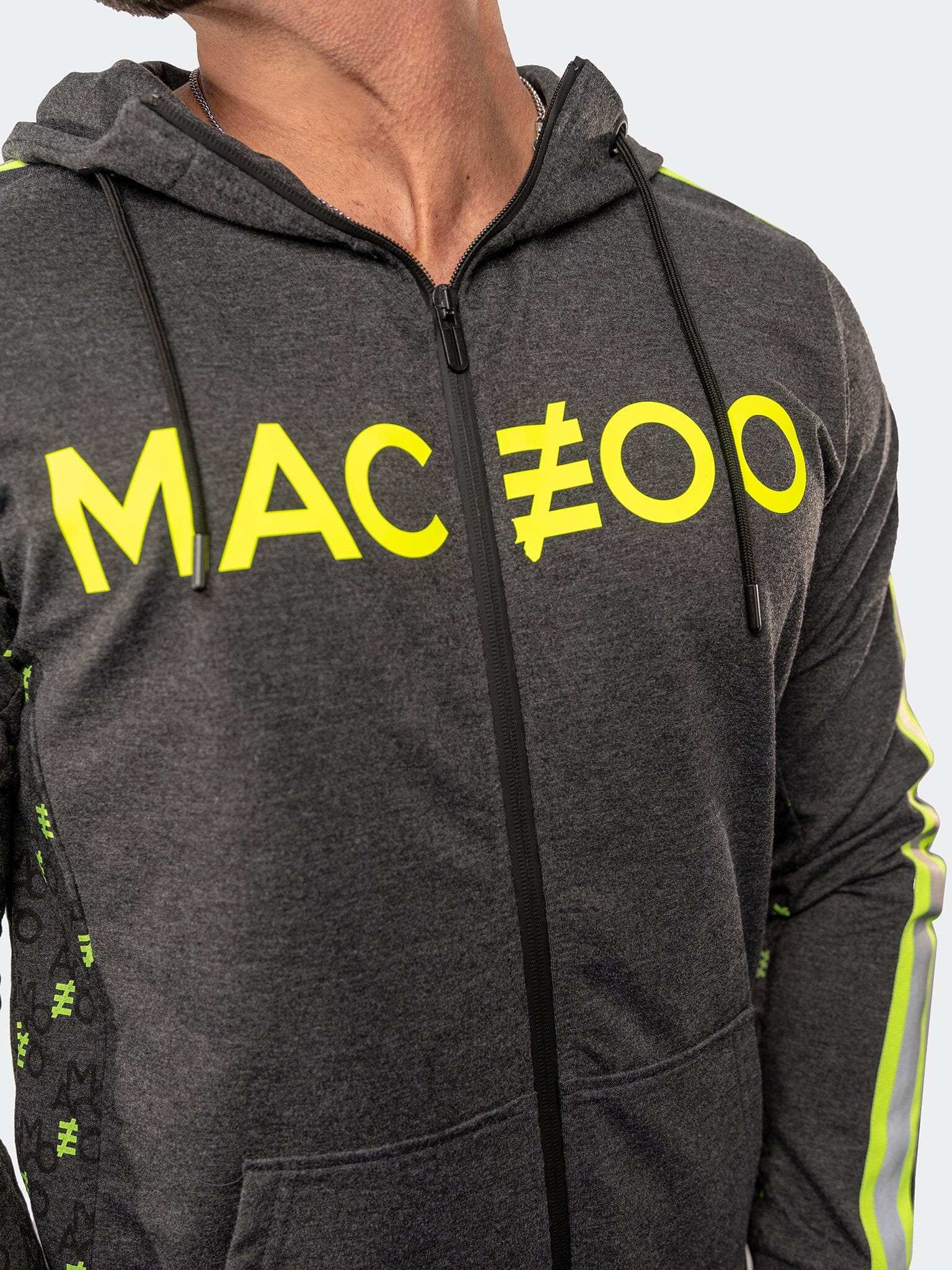Monogram Grey Zip Hoodie