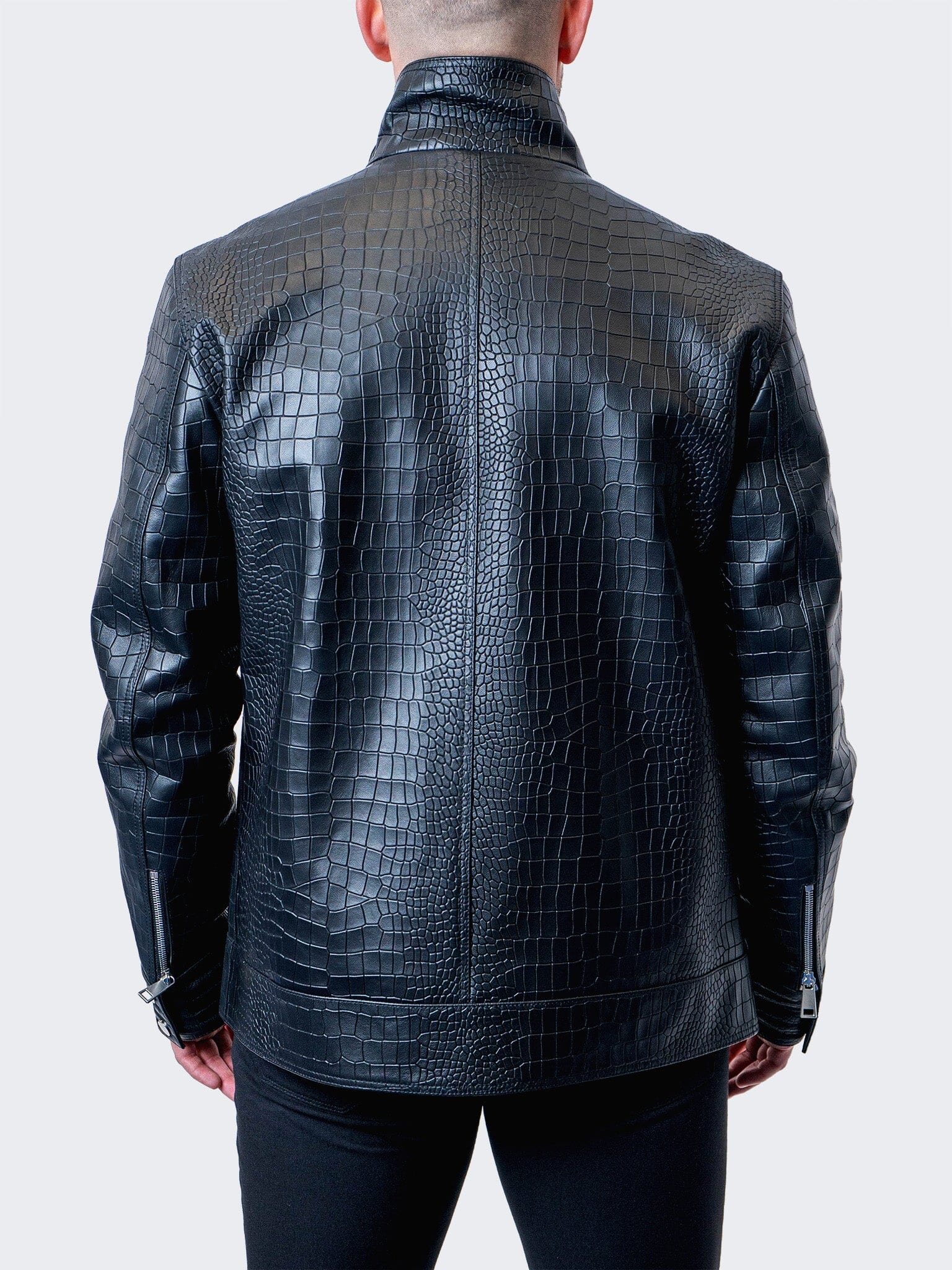 Allo Croc-Embossed Black Jacket