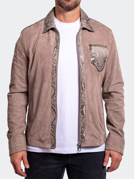 Ascension Taupe Leather Jacket – Maceoo
