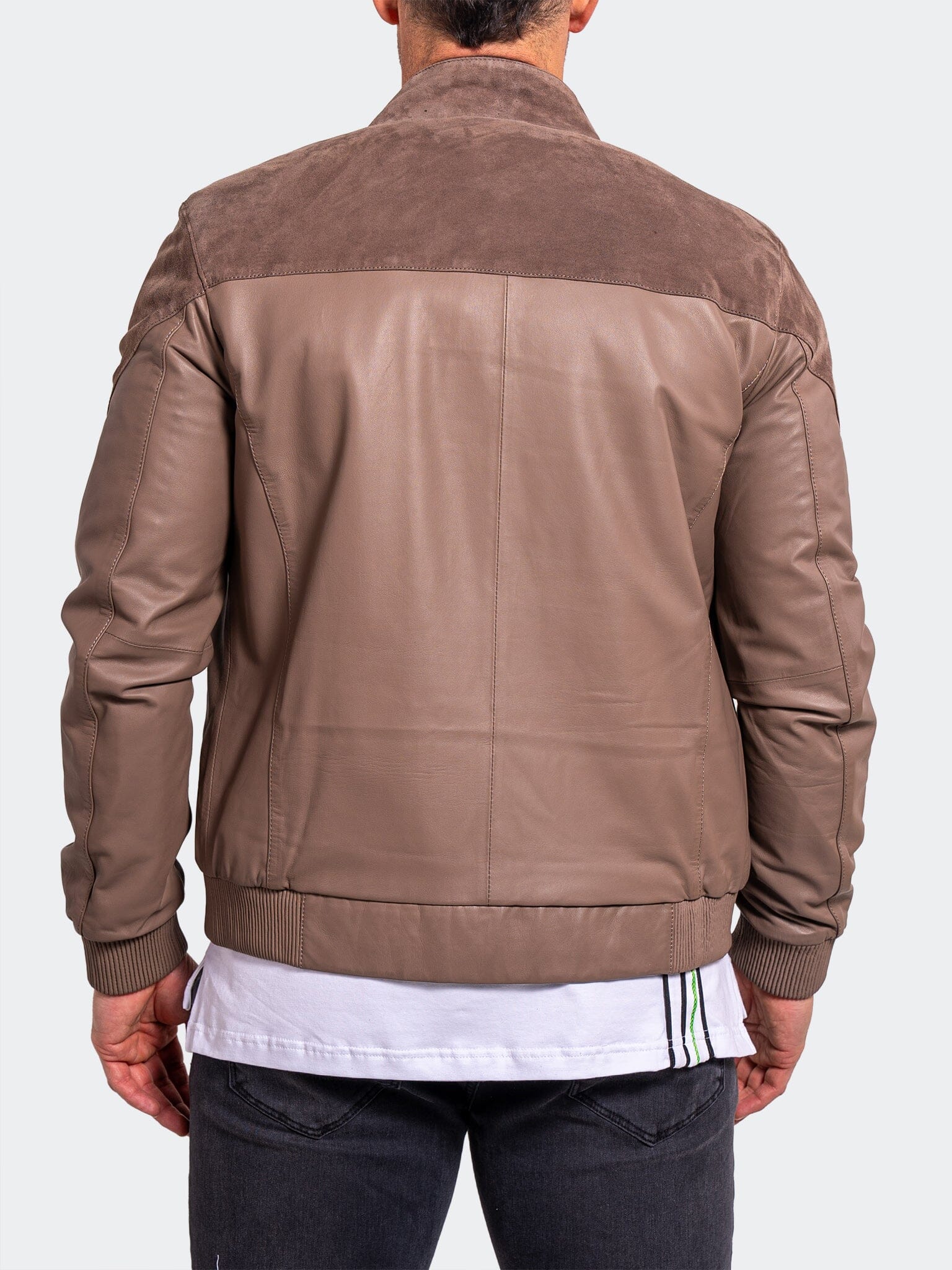 Two-Tone Suede Shoulder Bomber
