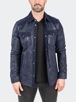 Leather ButtonUp Navy