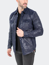 Leather ButtonUp Navy View-3