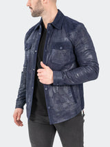 Leather ButtonUp Navy View-4