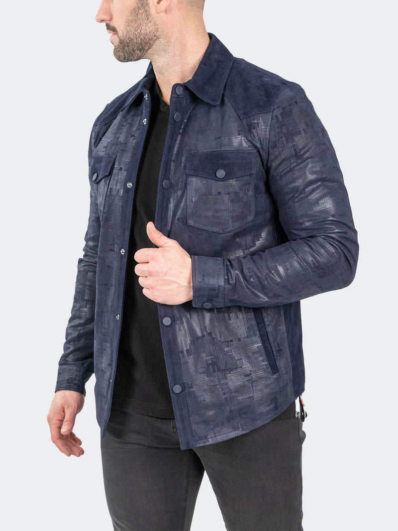 Leather ButtonUp Navy