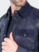 Leather ButtonUp Navy View-8