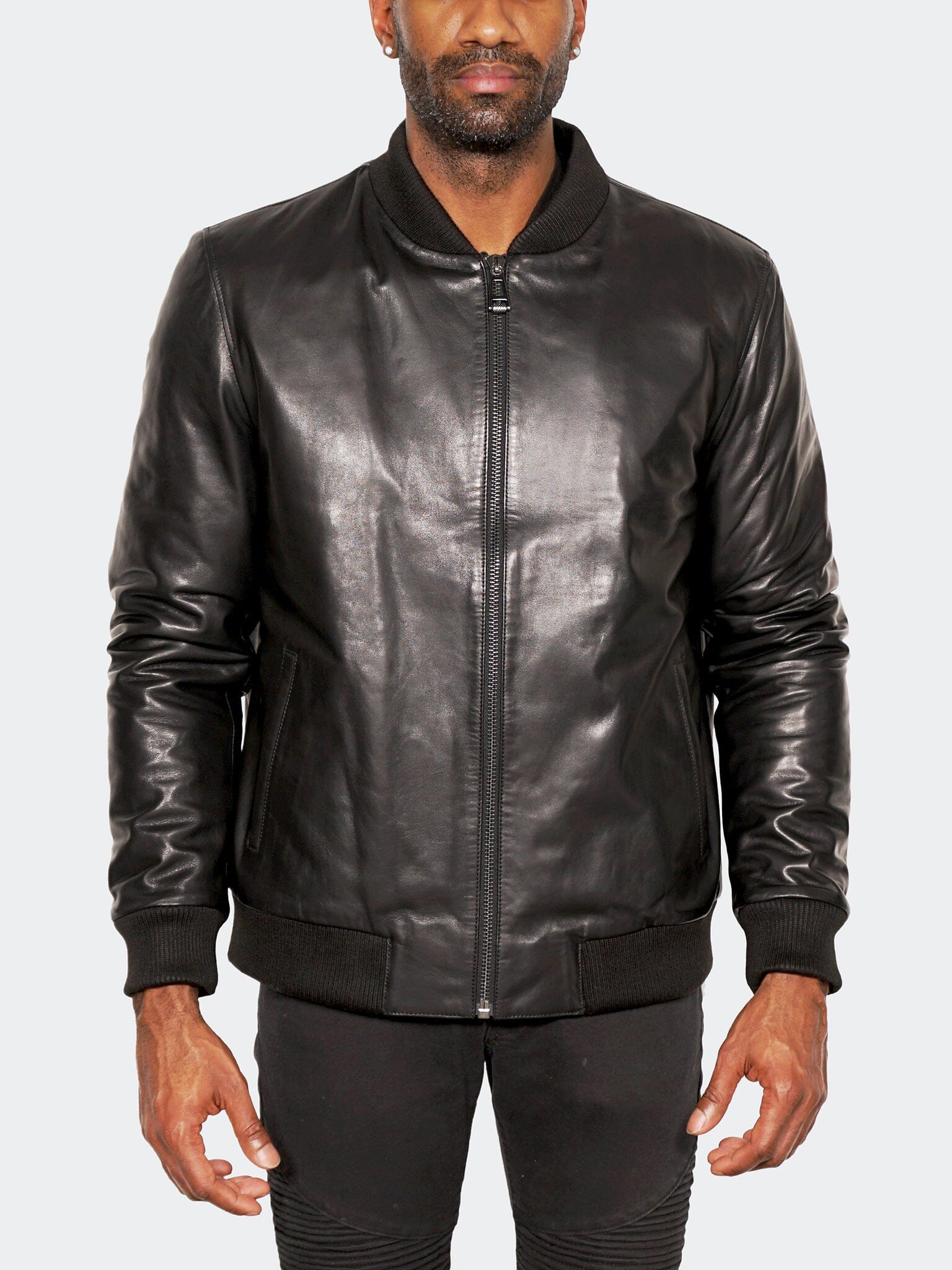 CamoSkull Black Leather Jacket