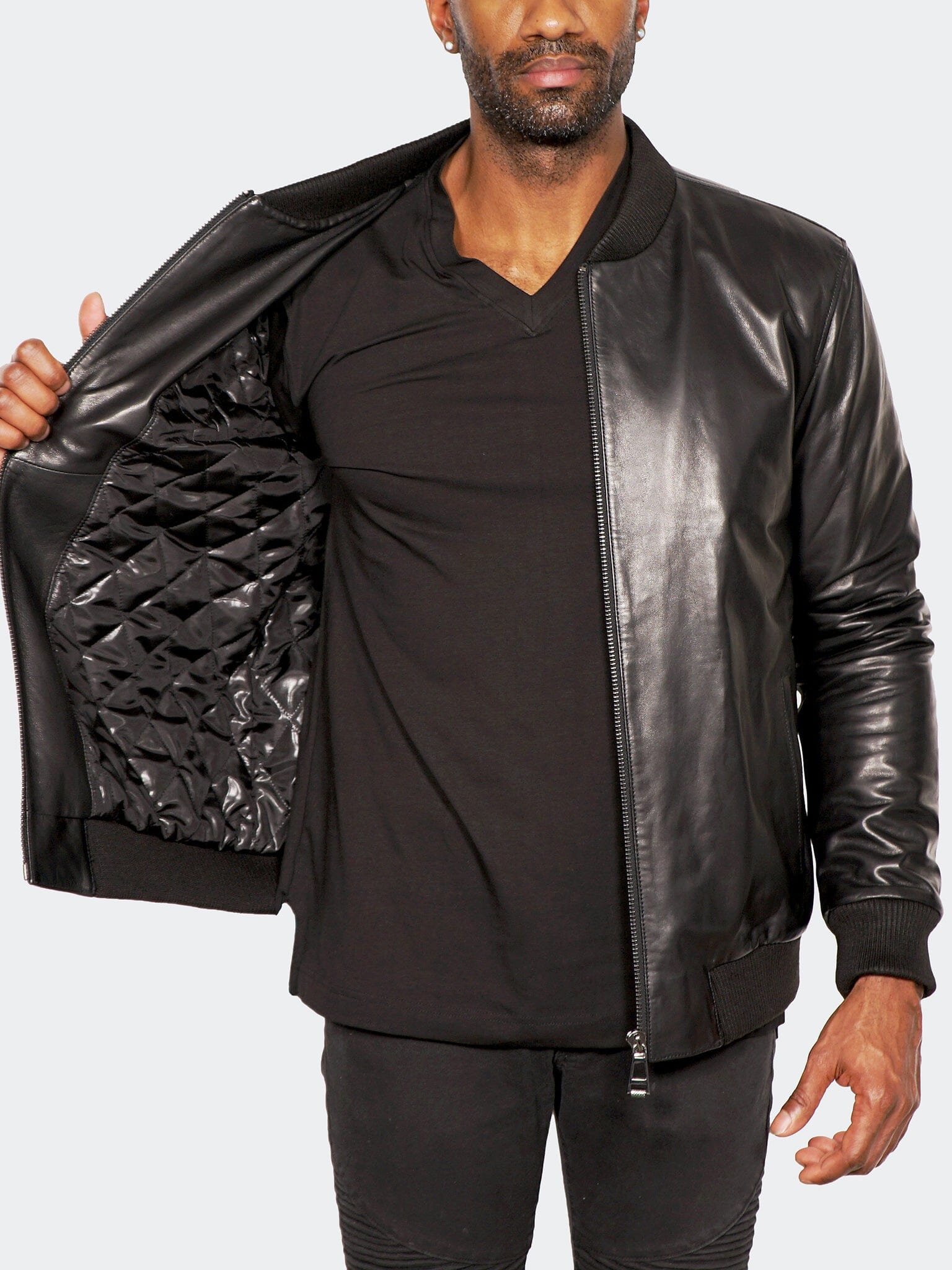 CamoSkull Black Leather Jacket