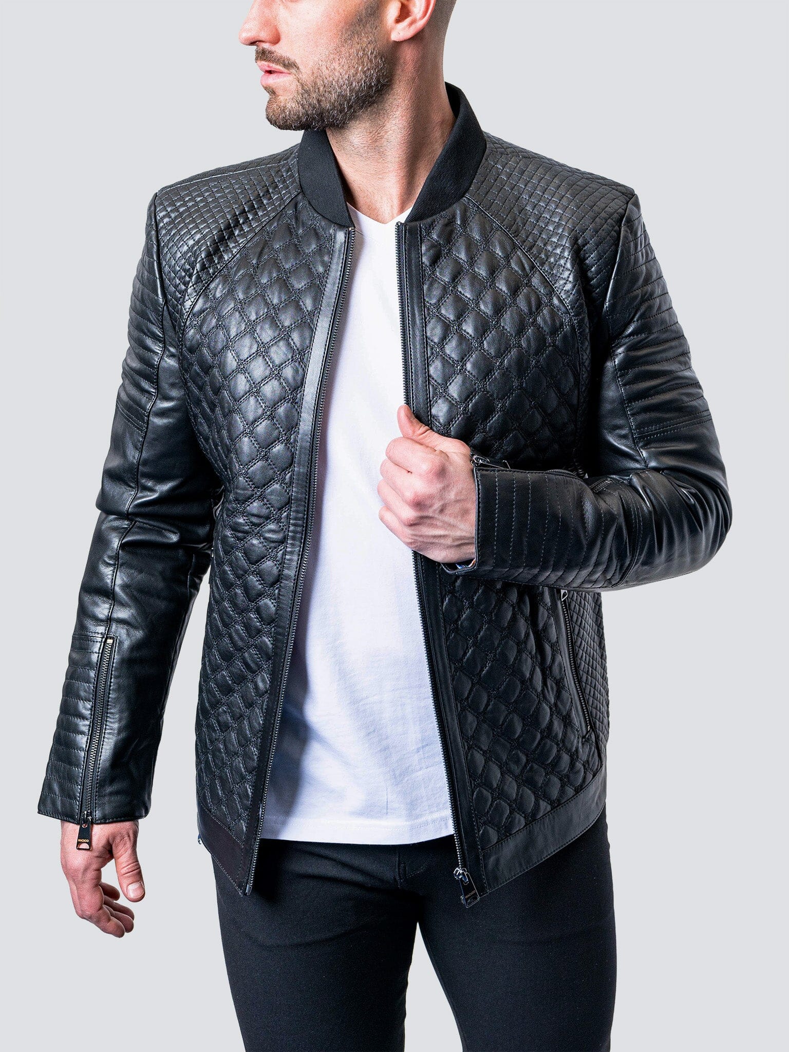 Croco Black Leather Jacket