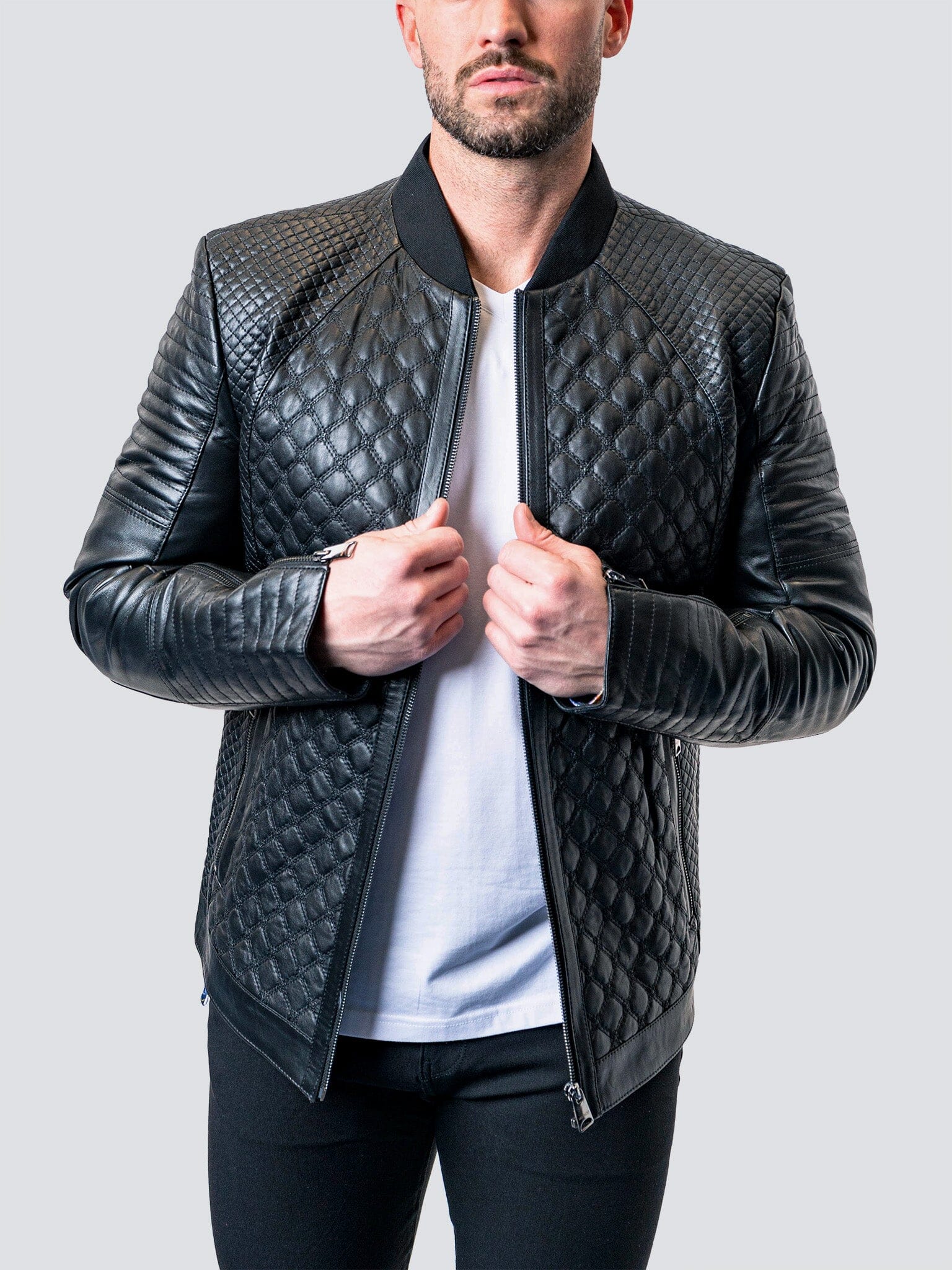 Croco Black Leather Jacket