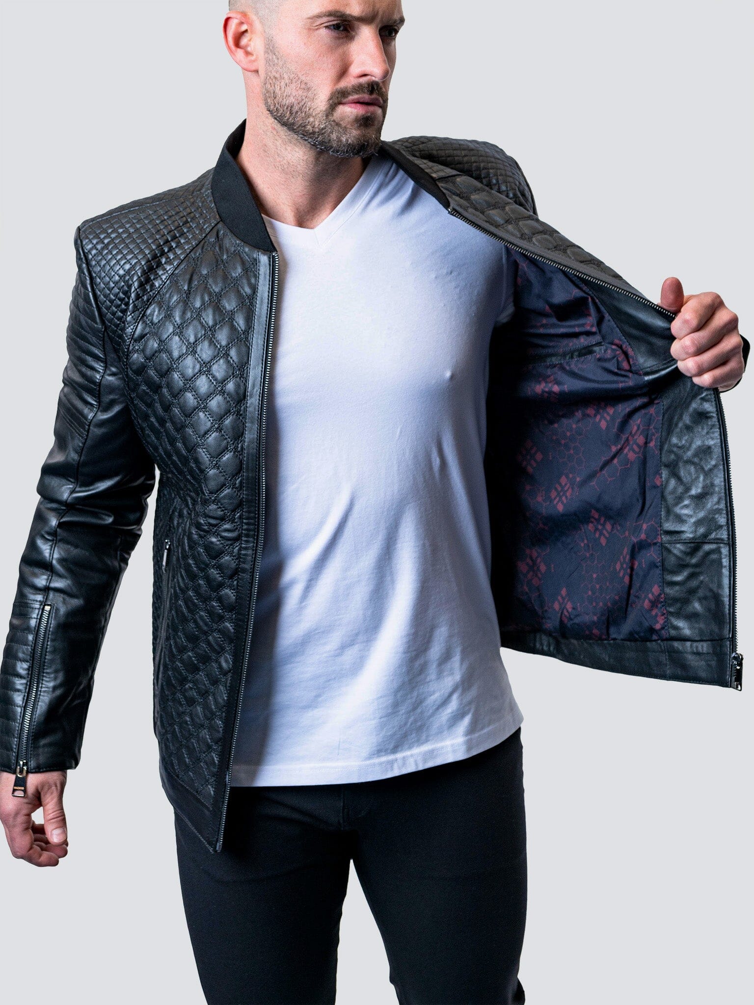 Croco Black Leather Jacket
