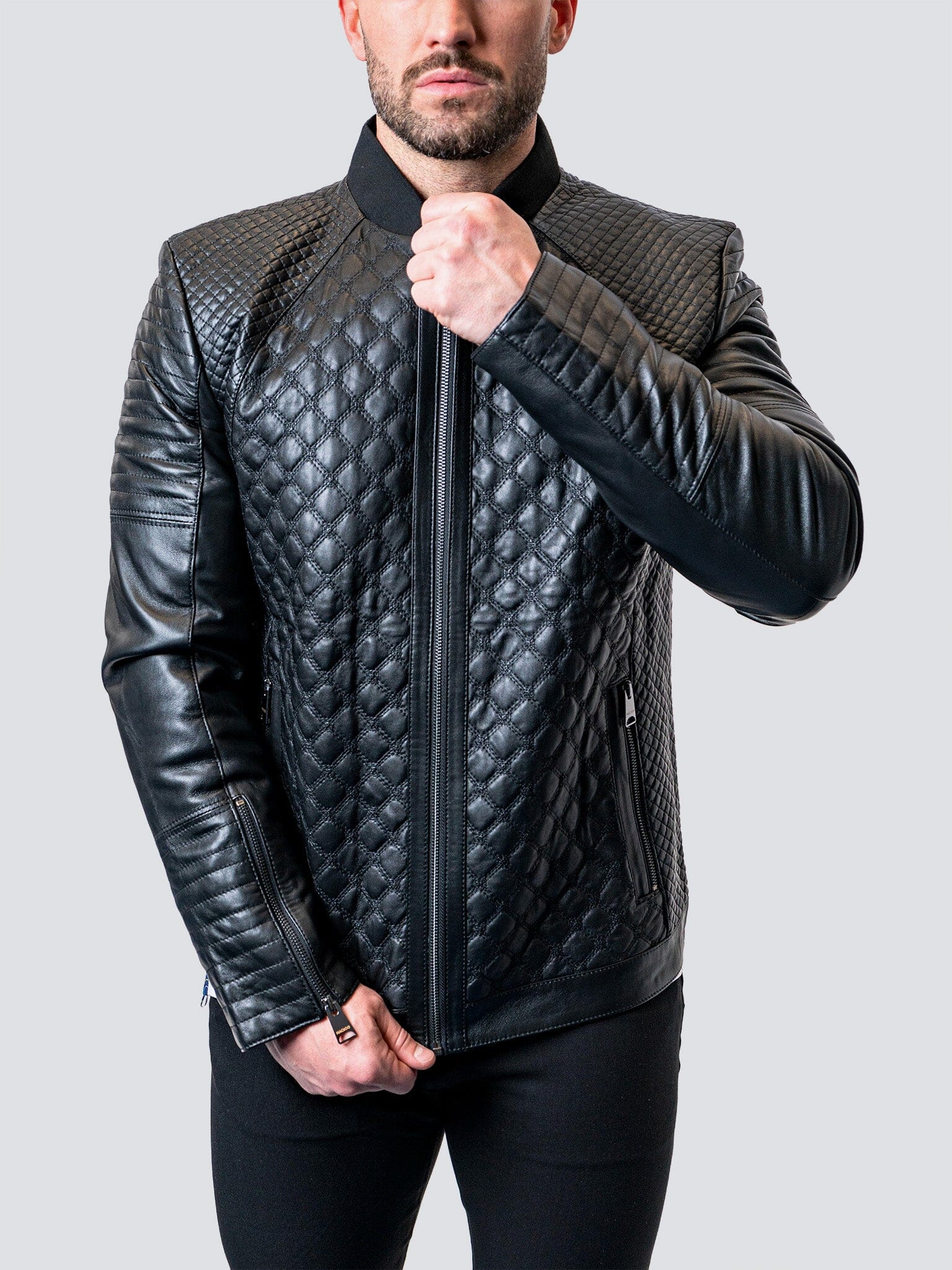 Croco Black Leather Jacket