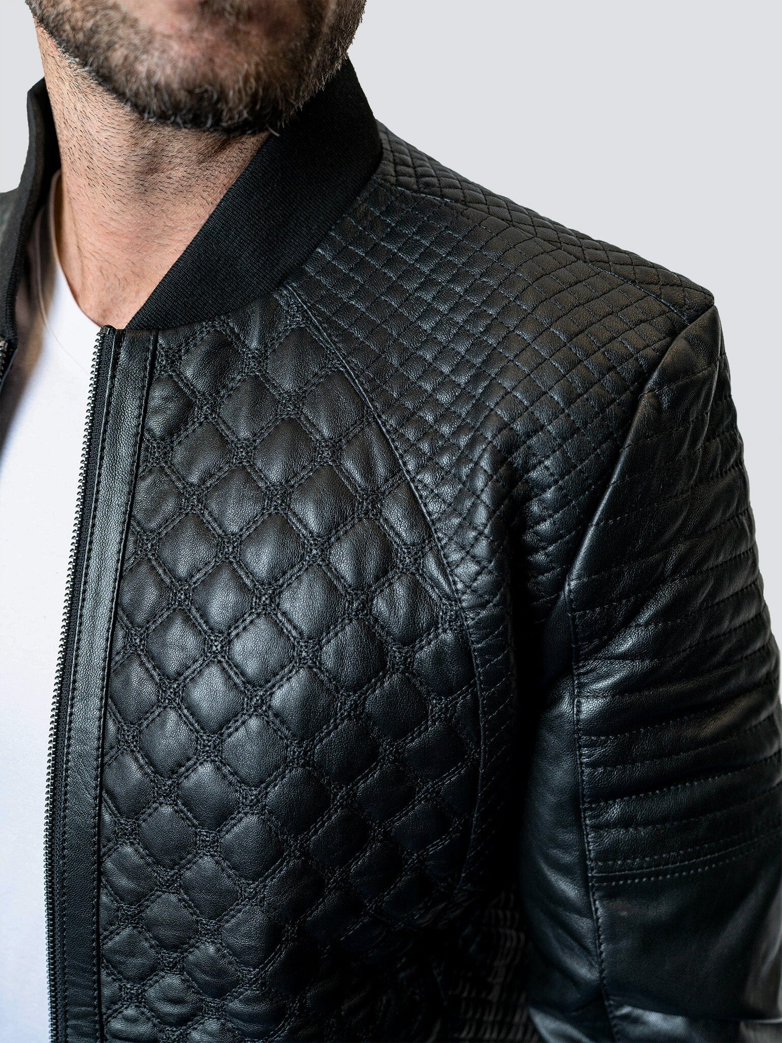 Perm Croco Black Leather Jacket – Maceoo