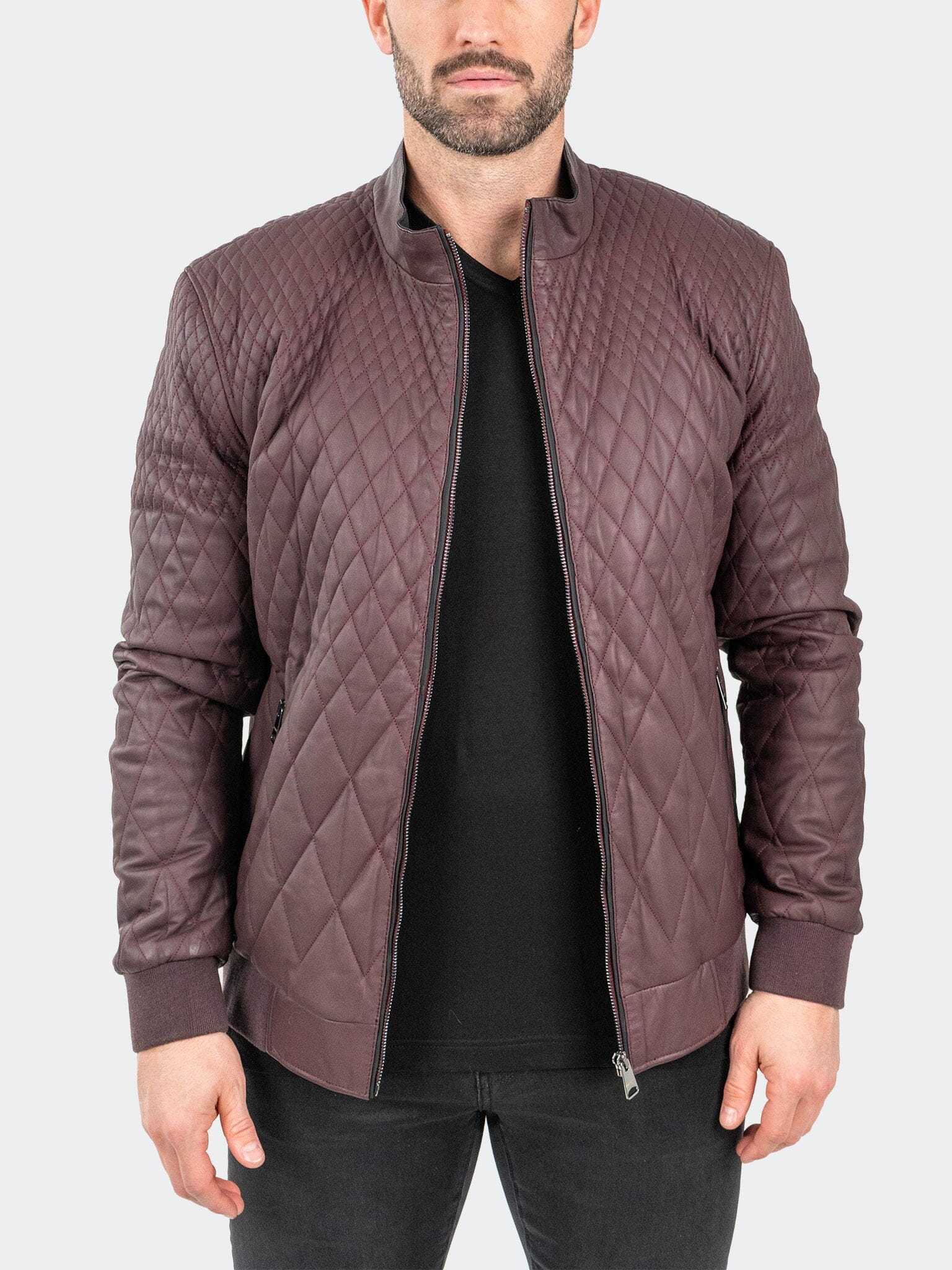 Leather Diamon Burgundy