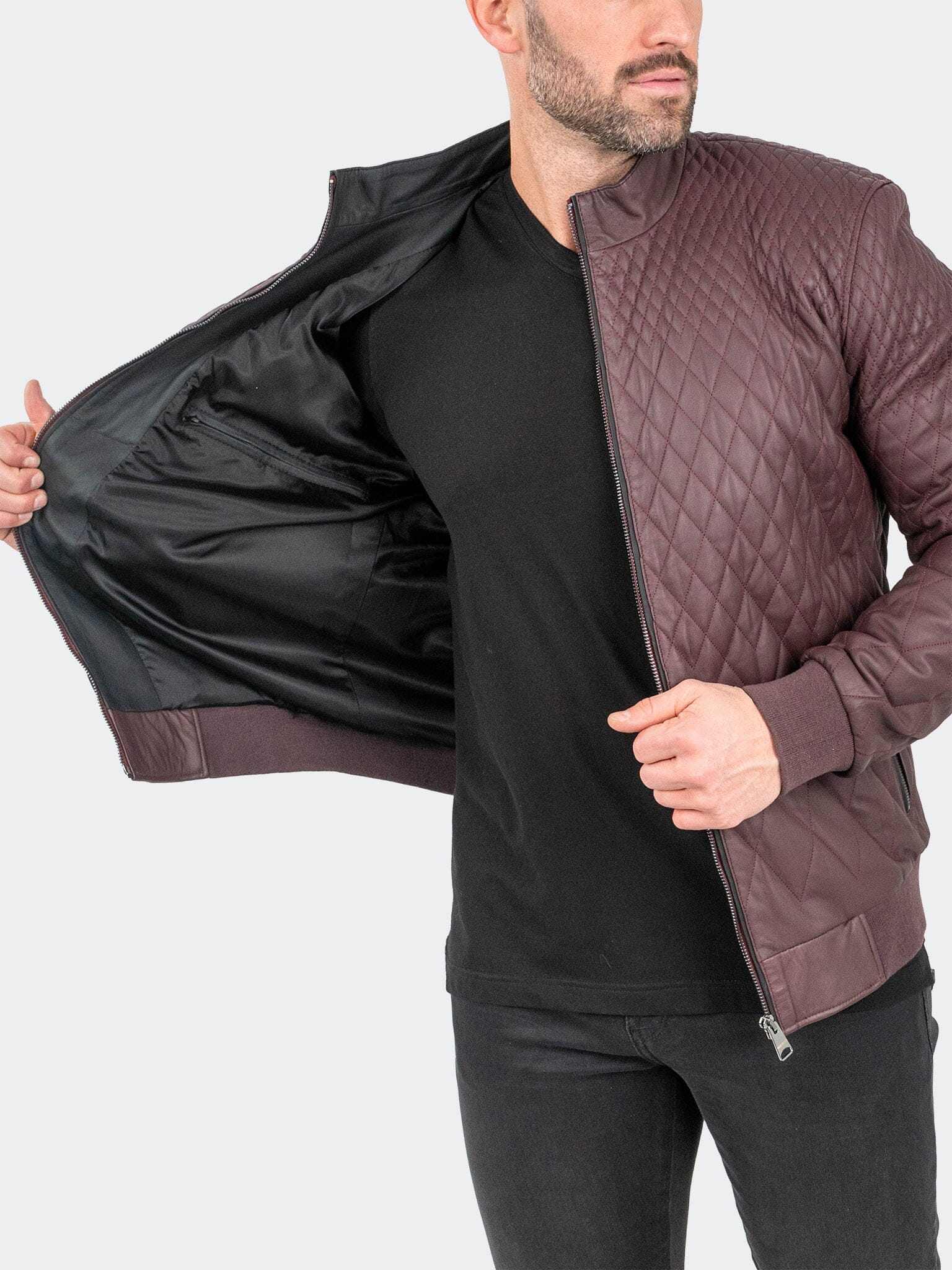 Leather Diamon Burgundy