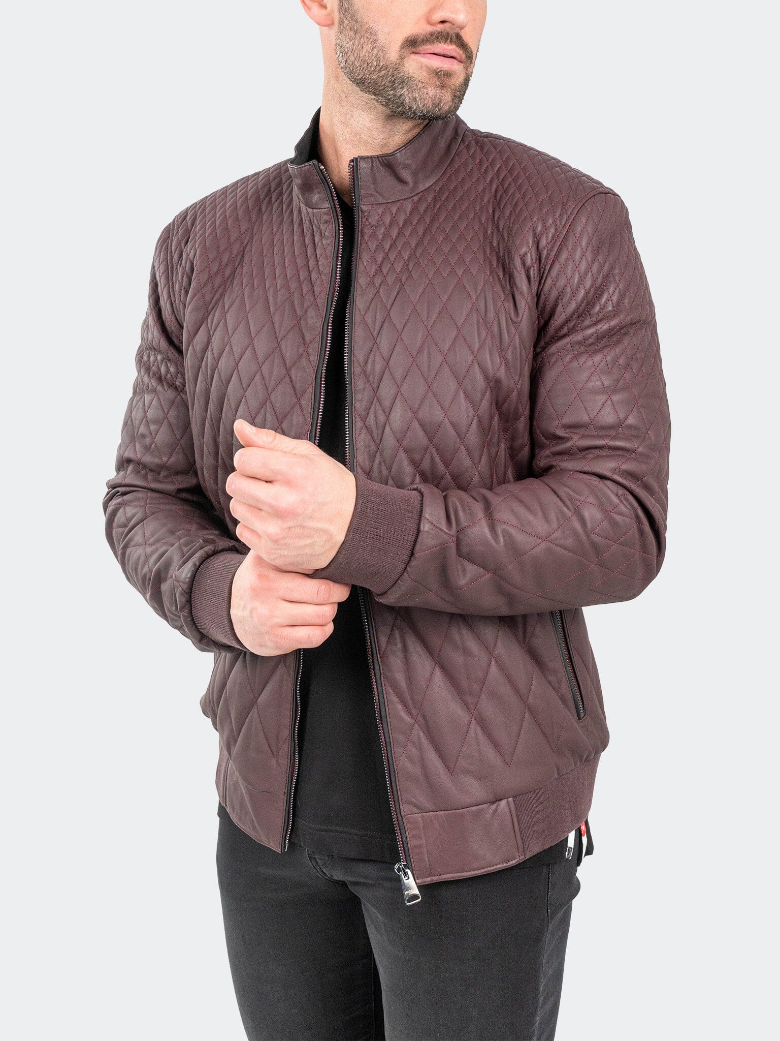 Leather Diamon Burgundy
