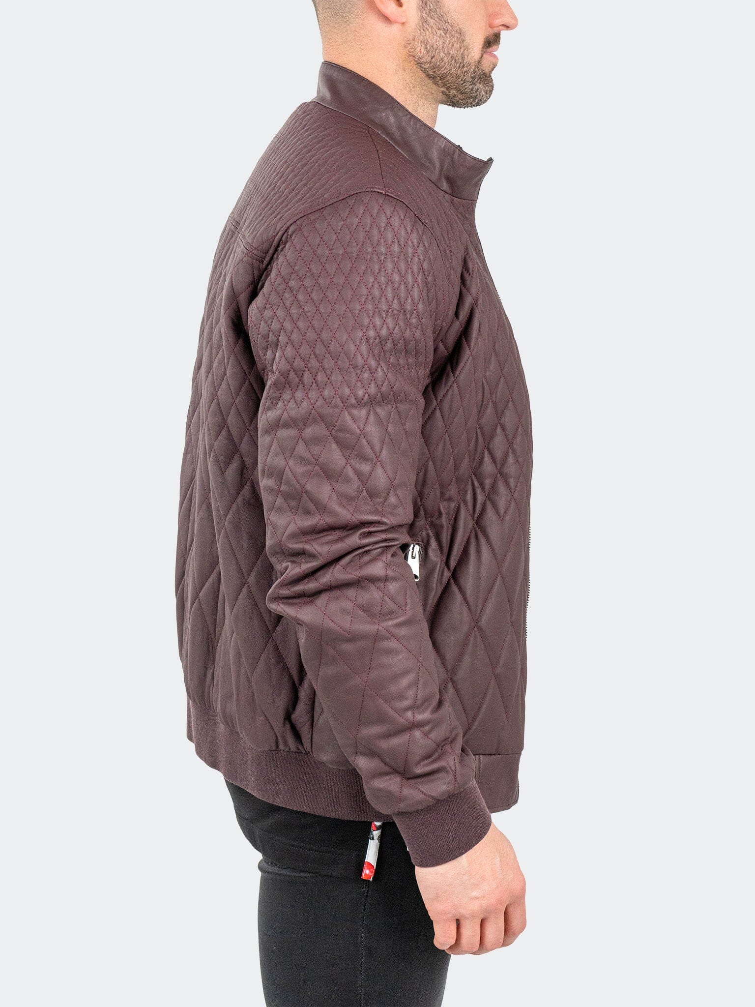 Leather Diamon Burgundy