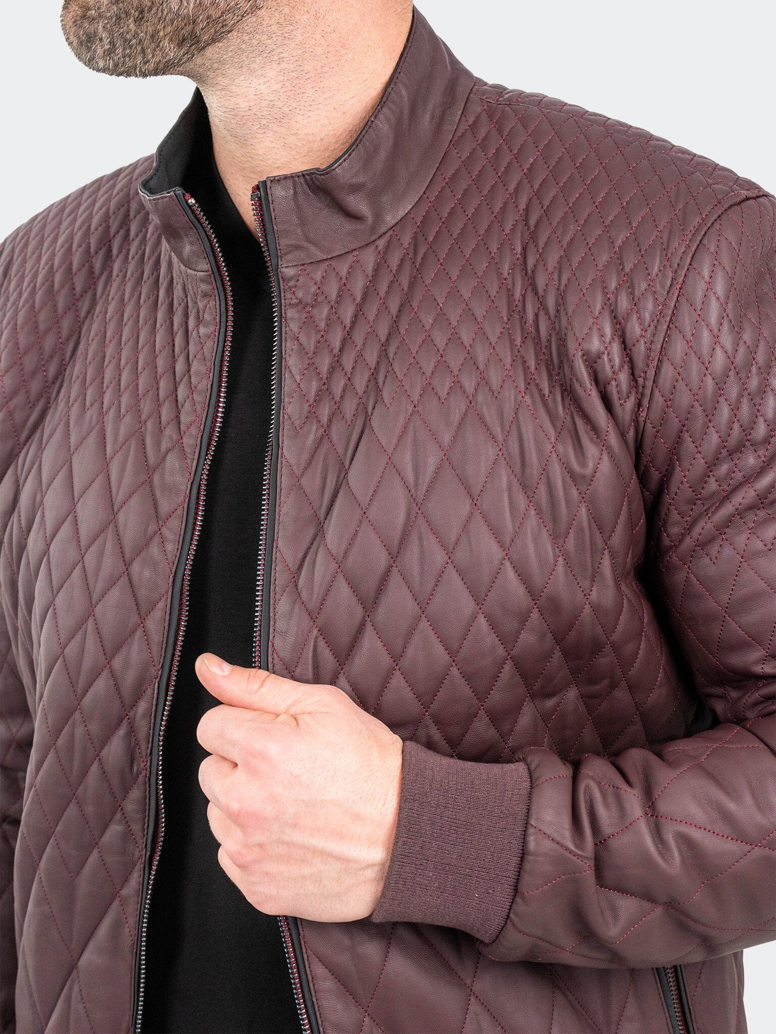 Leather Diamon Burgundy