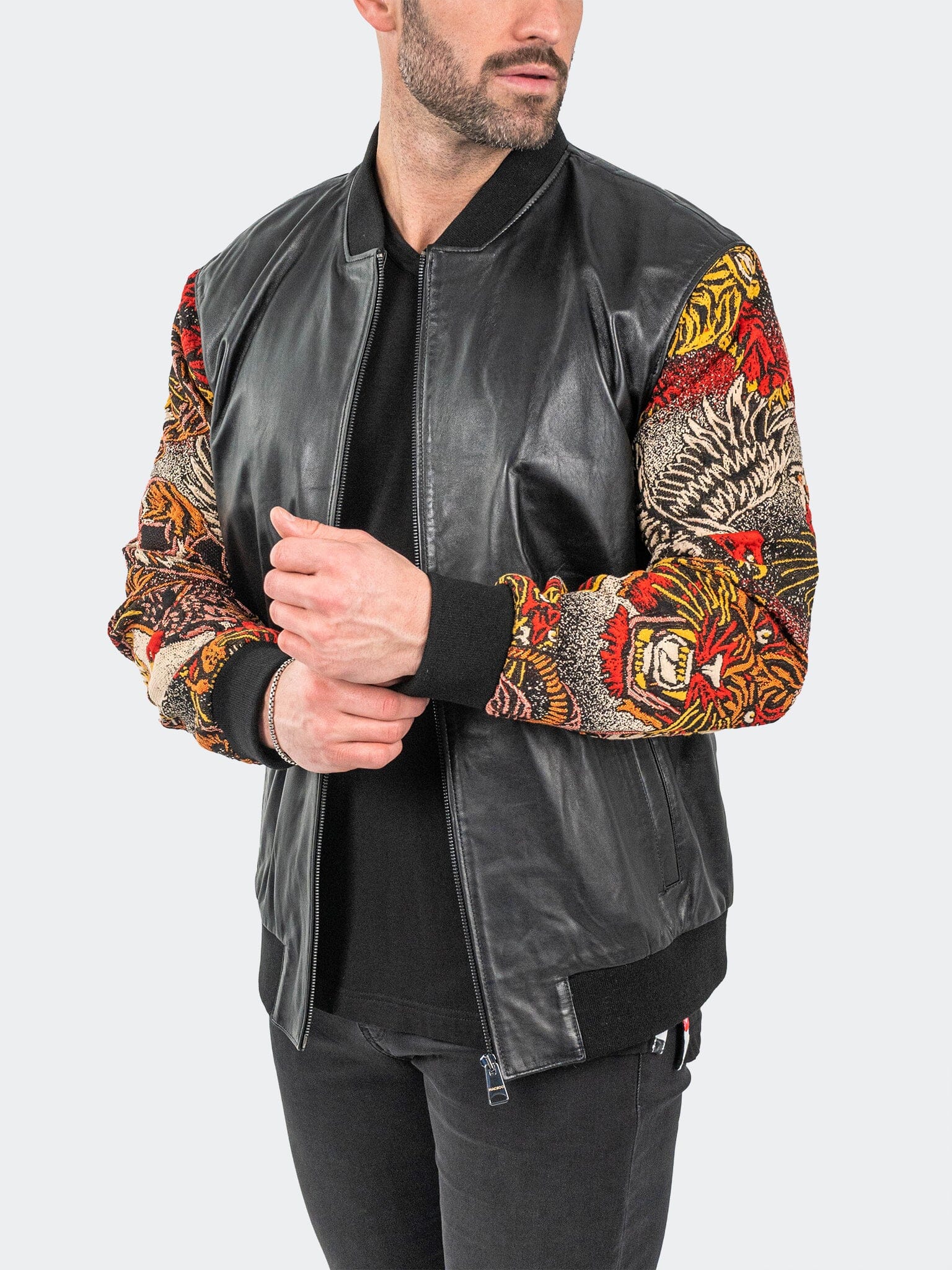 Leather Dragon Sleeve Jacket