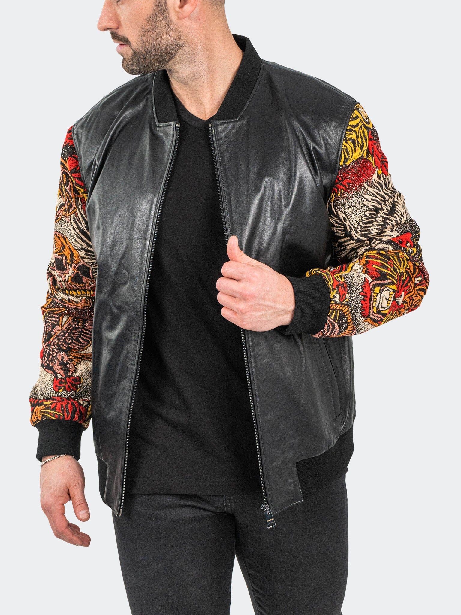 Leather Dragon Sleeve Jacket
