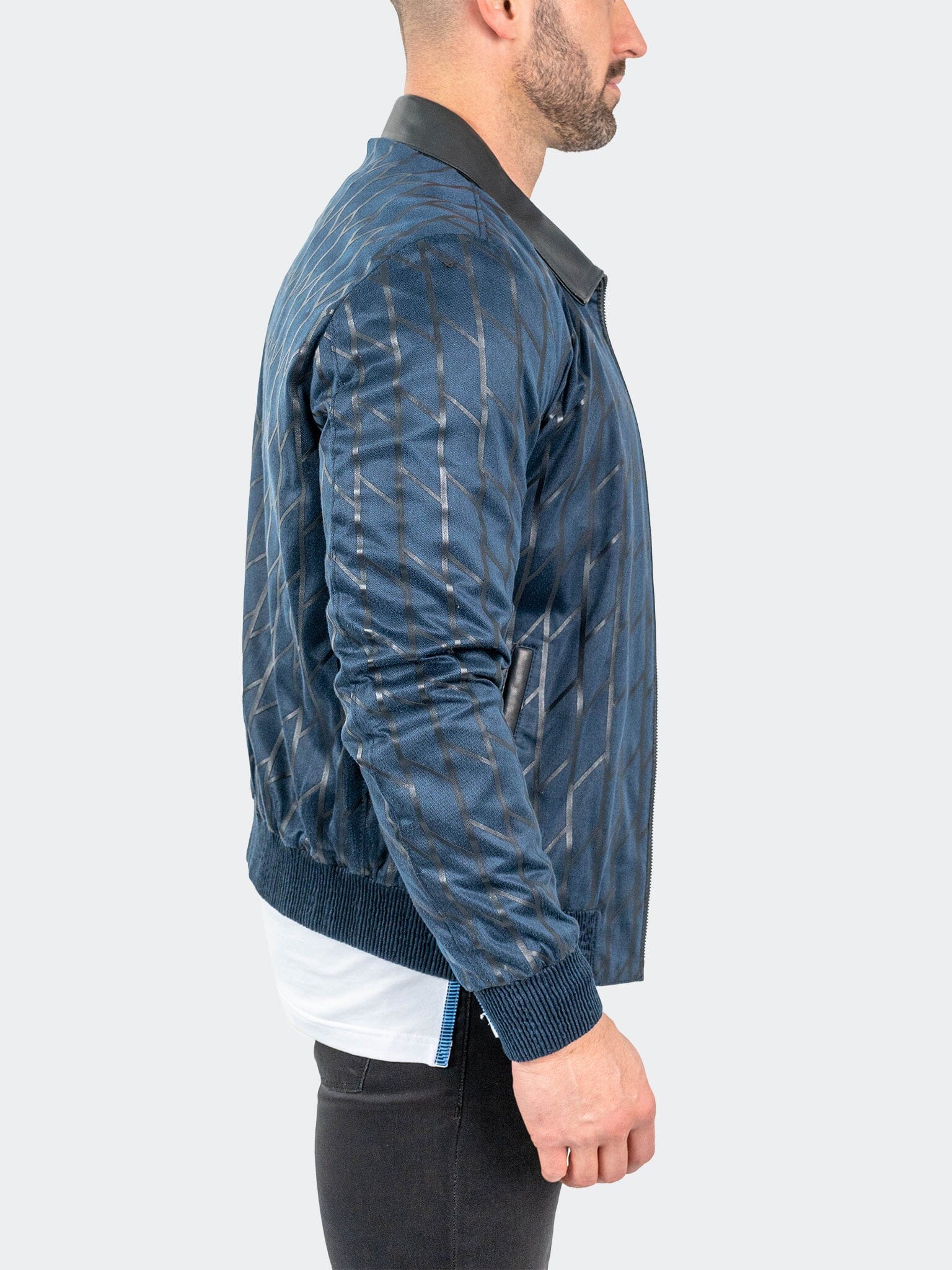 Ladder Blue Leather Jacket