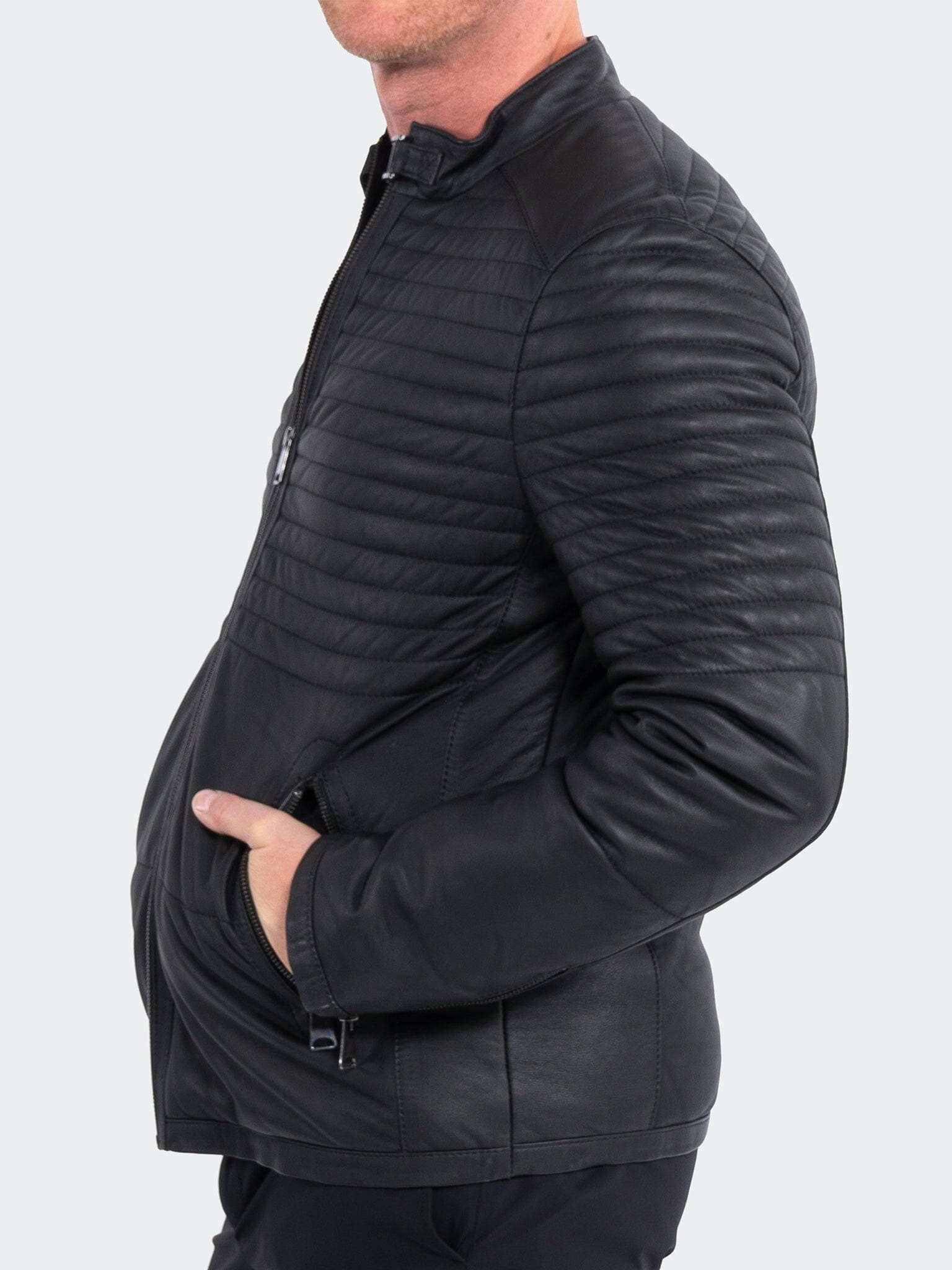 Matt Black Leather Jacket – Maceoo