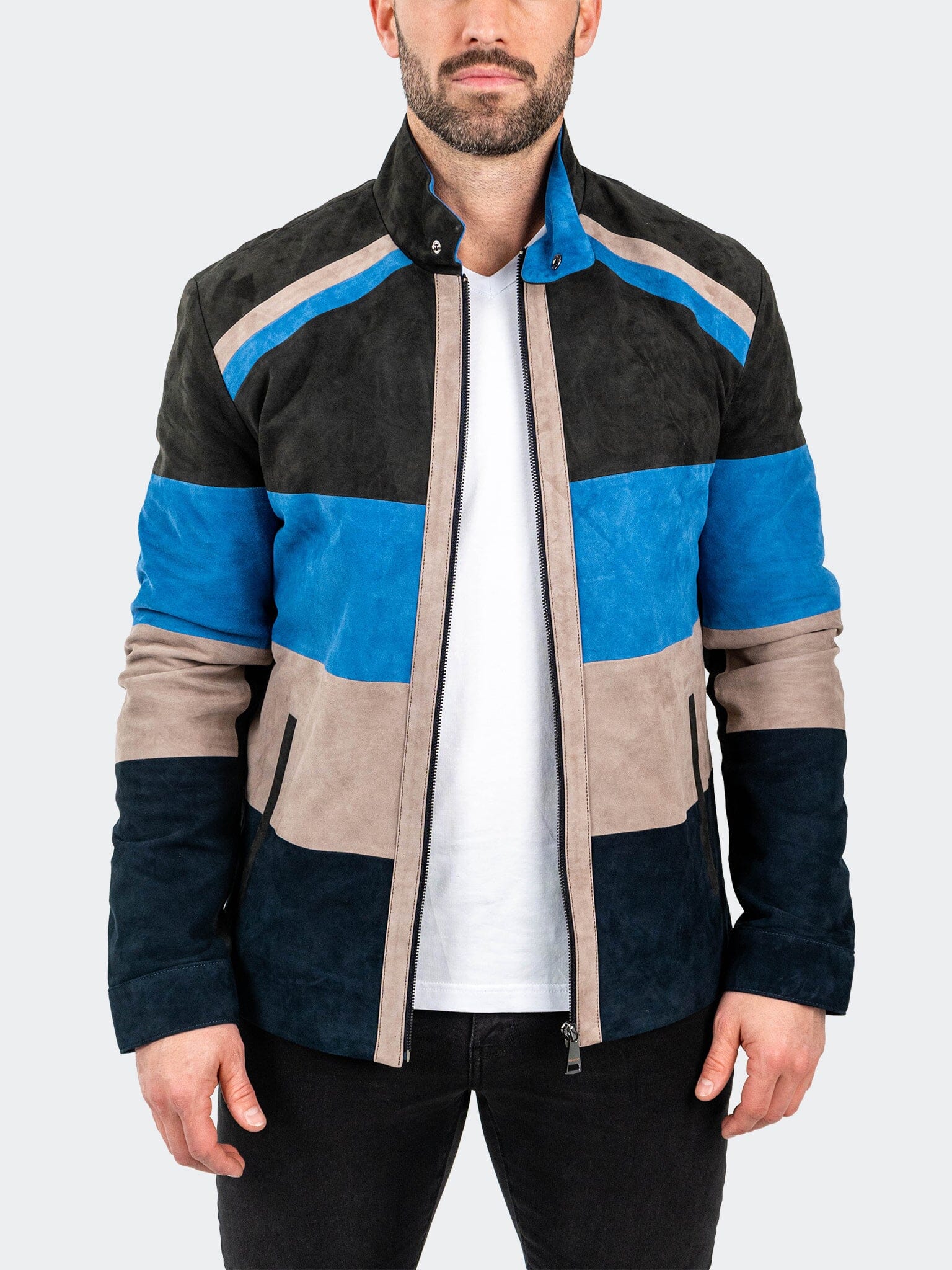 MultiPanels Brown Leather Jacket