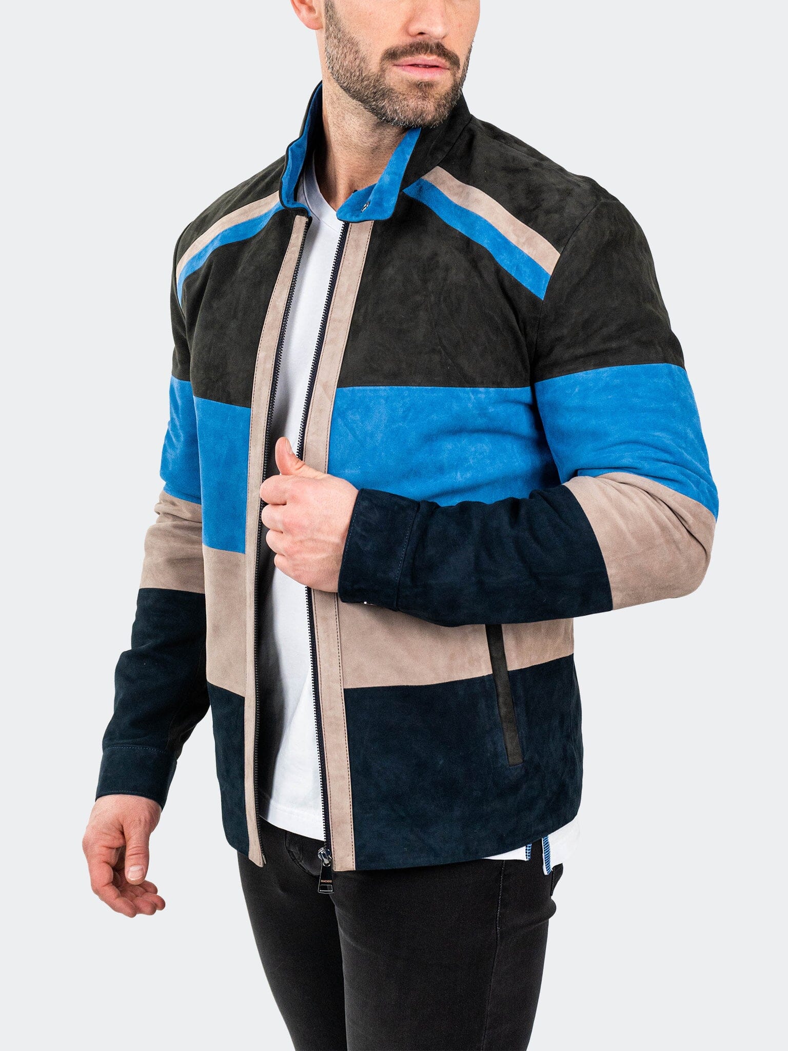 MultiPanels Brown Leather Jacket