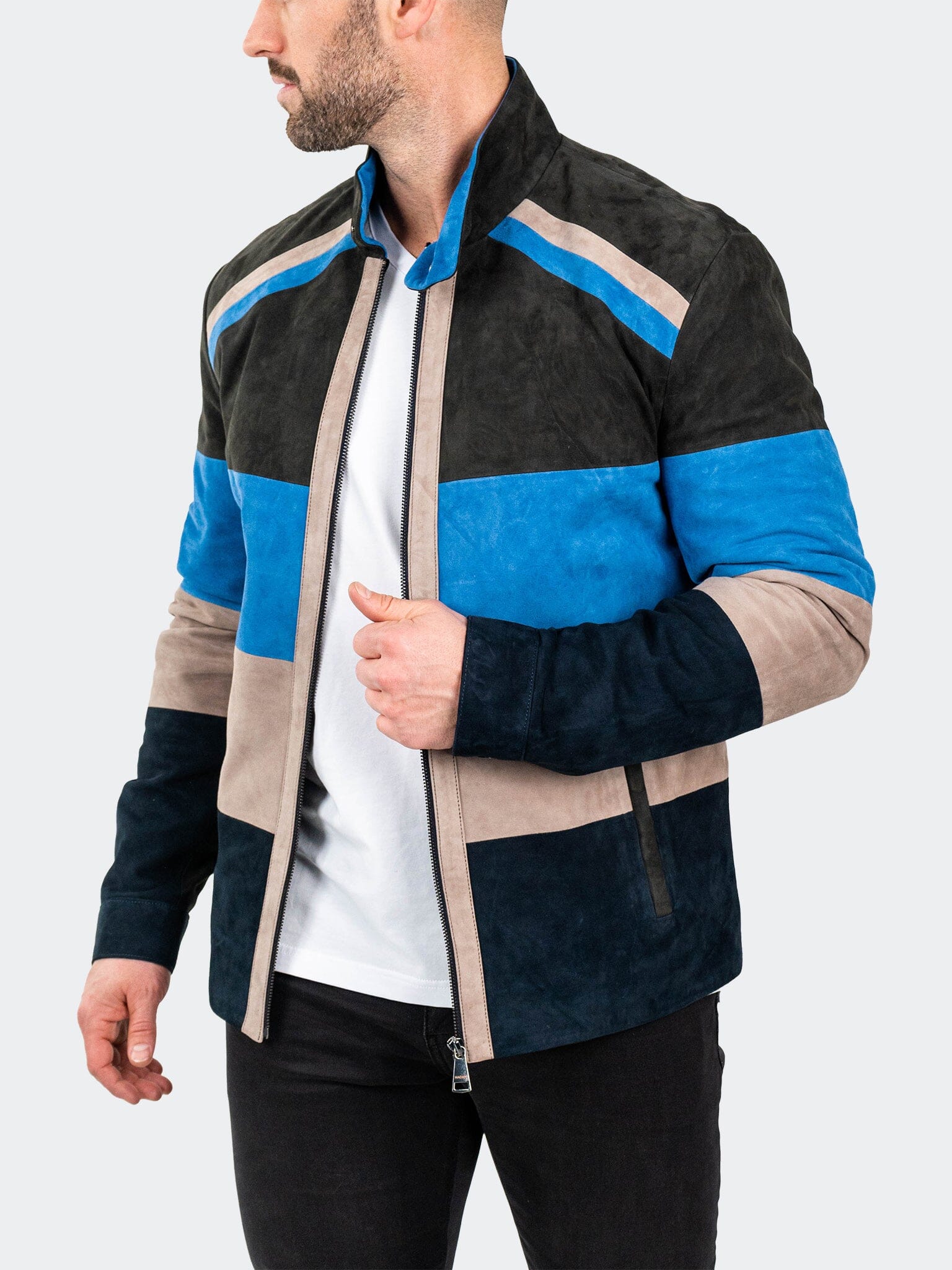 MultiPanels Brown Leather Jacket
