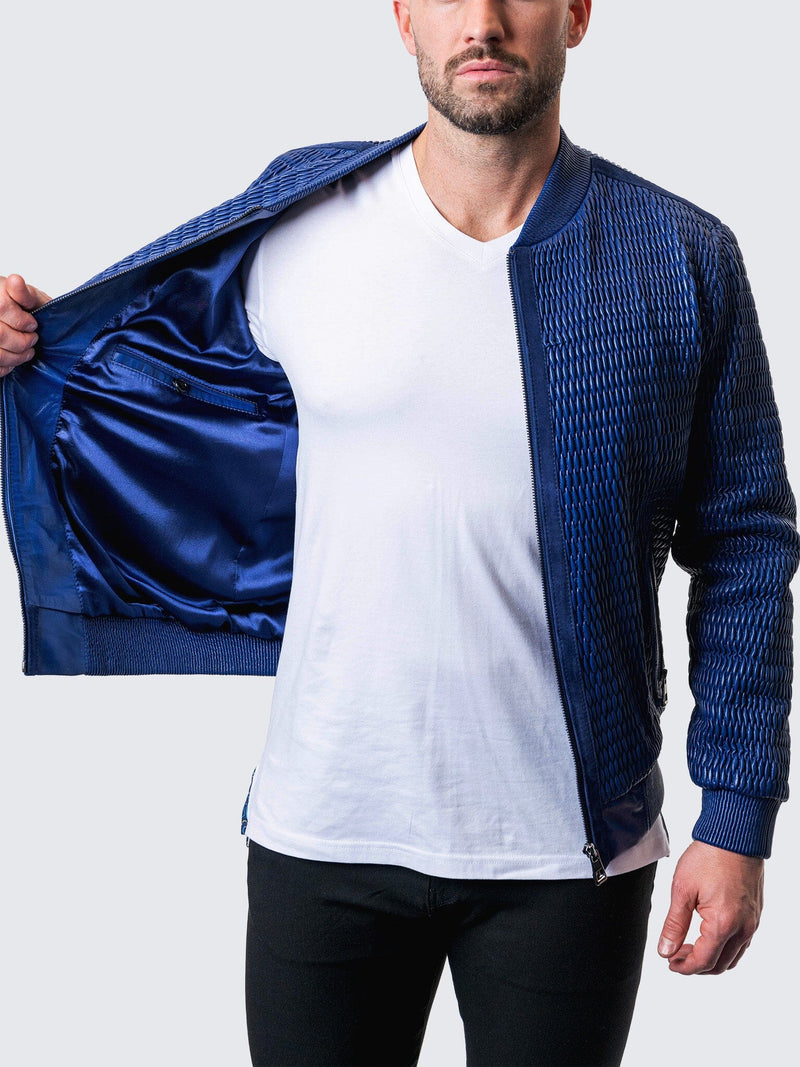 Leather Puffy Blue