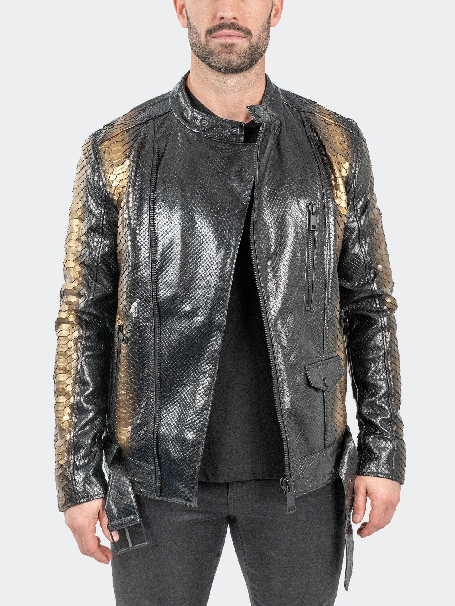 Leather PythonCopperHead Black