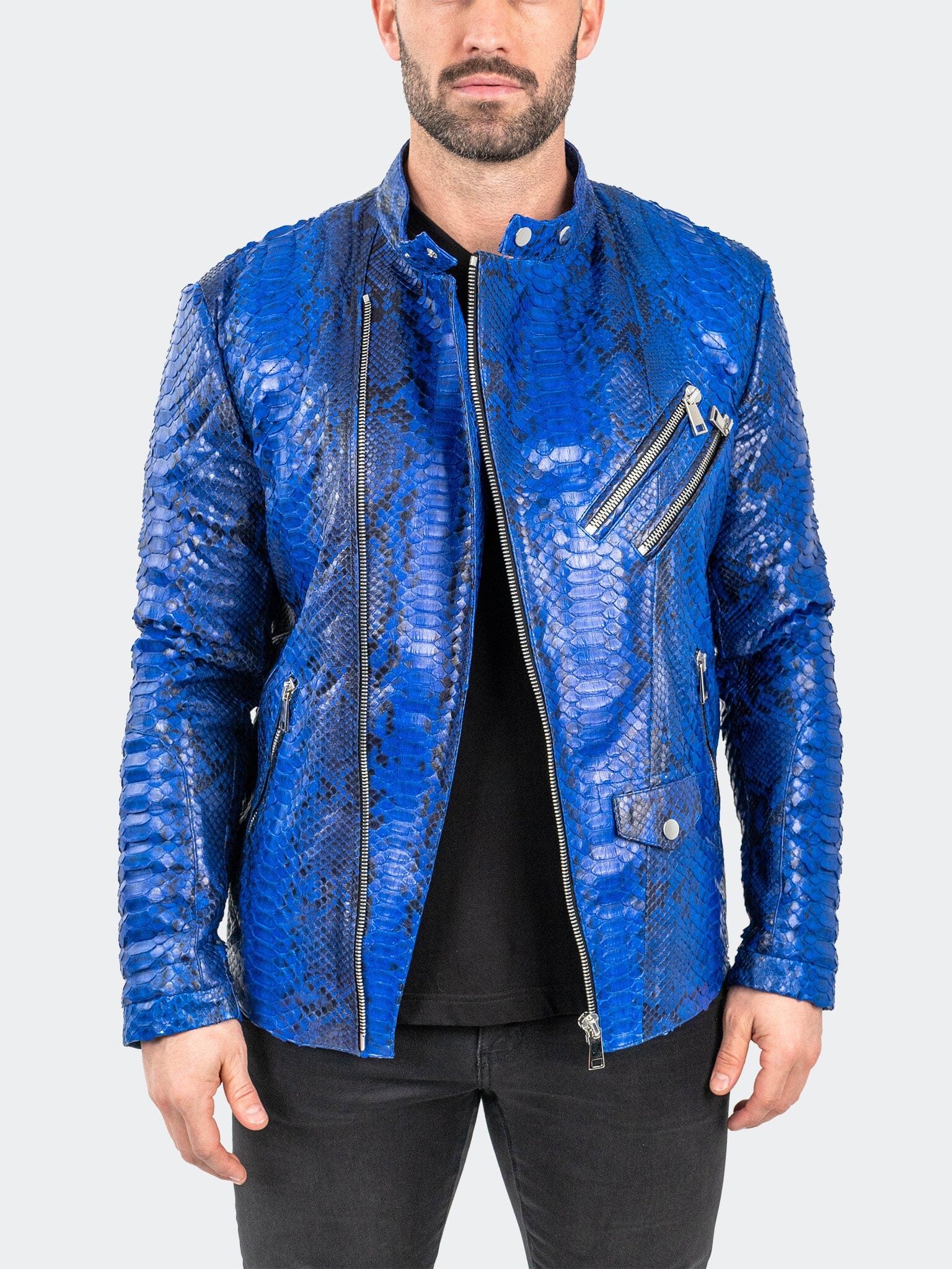 Leather Python Blue Jacket
