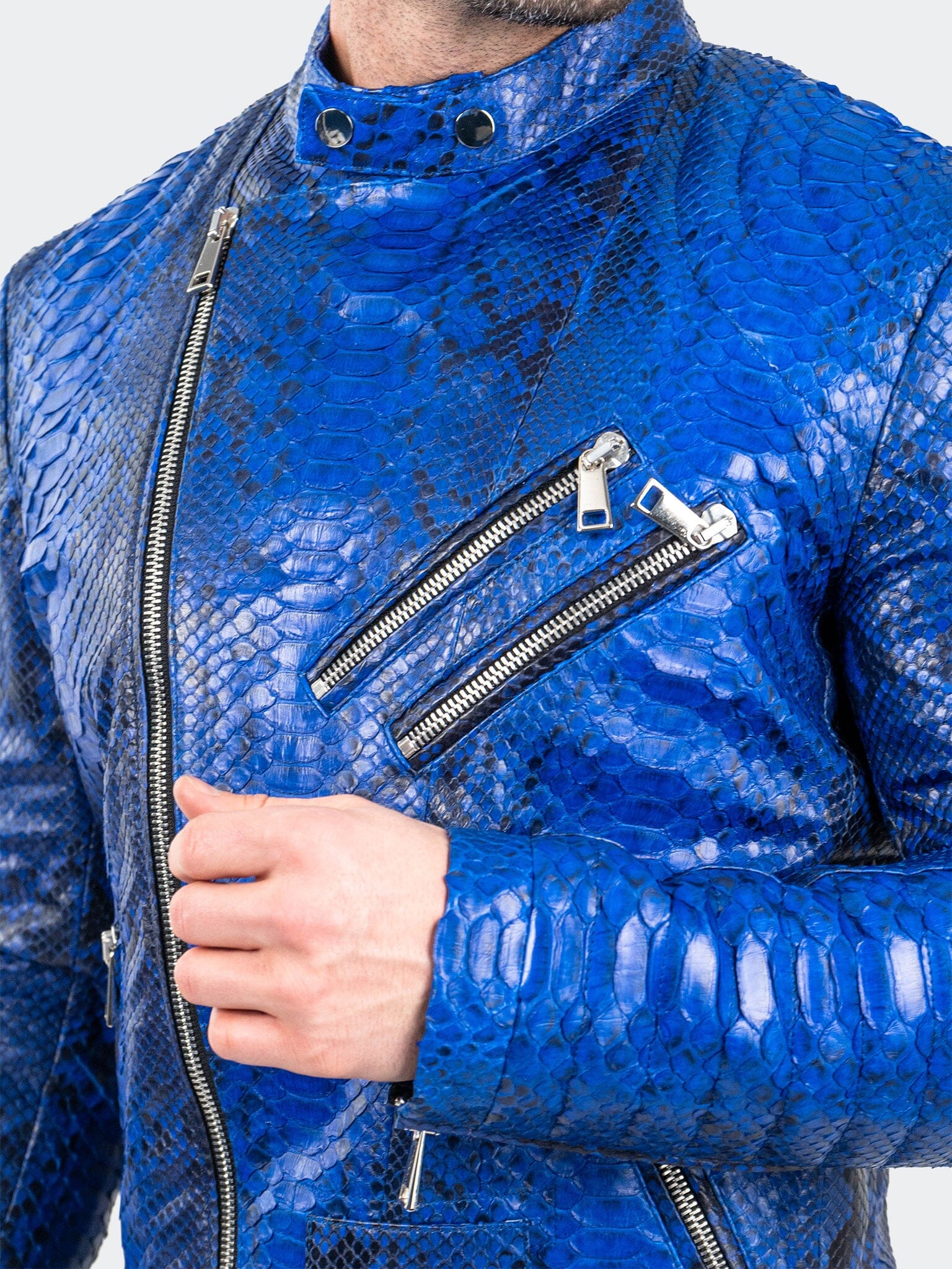 Leather Python Blue Jacket