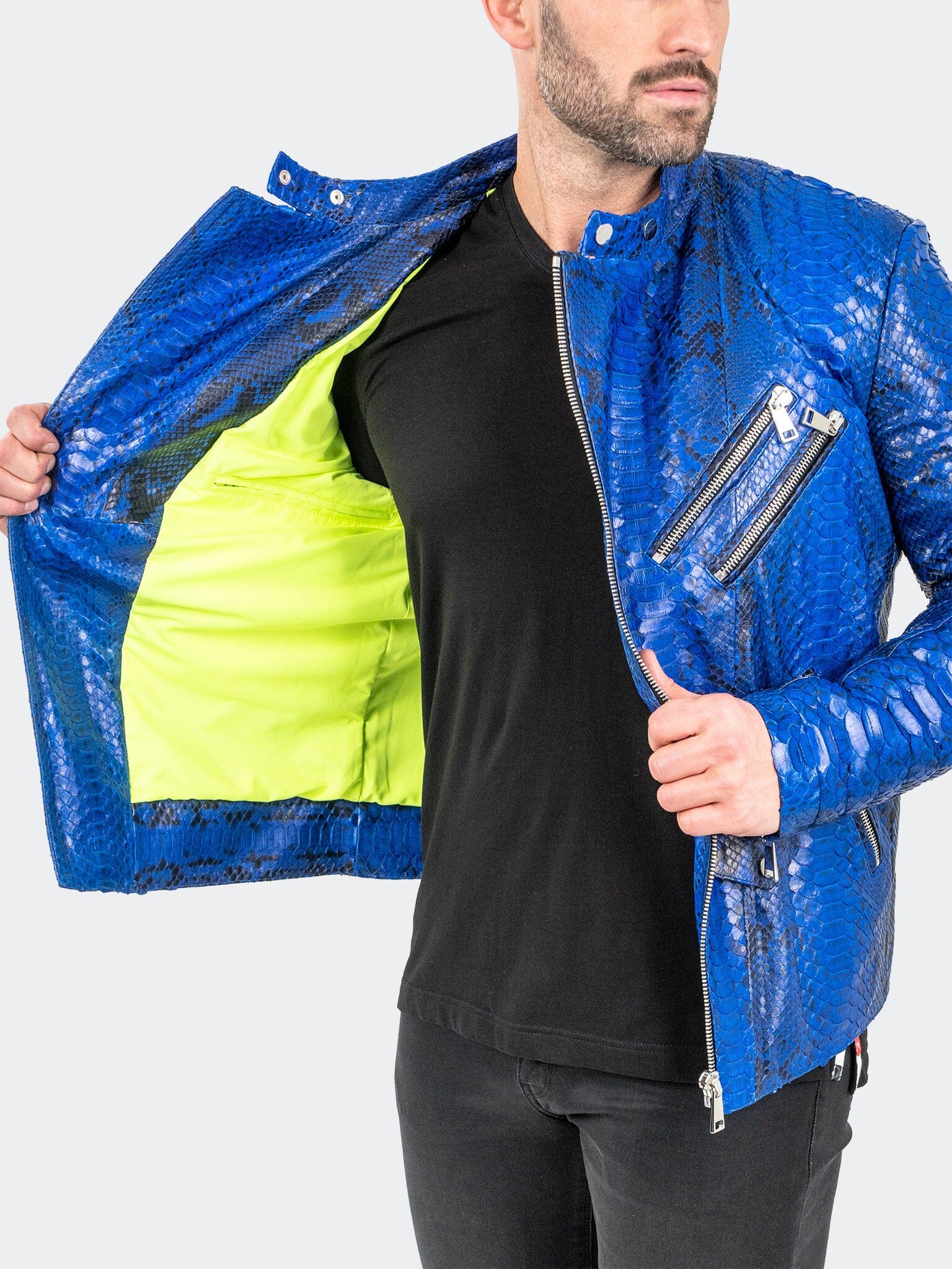 Leather Python Blue Jacket