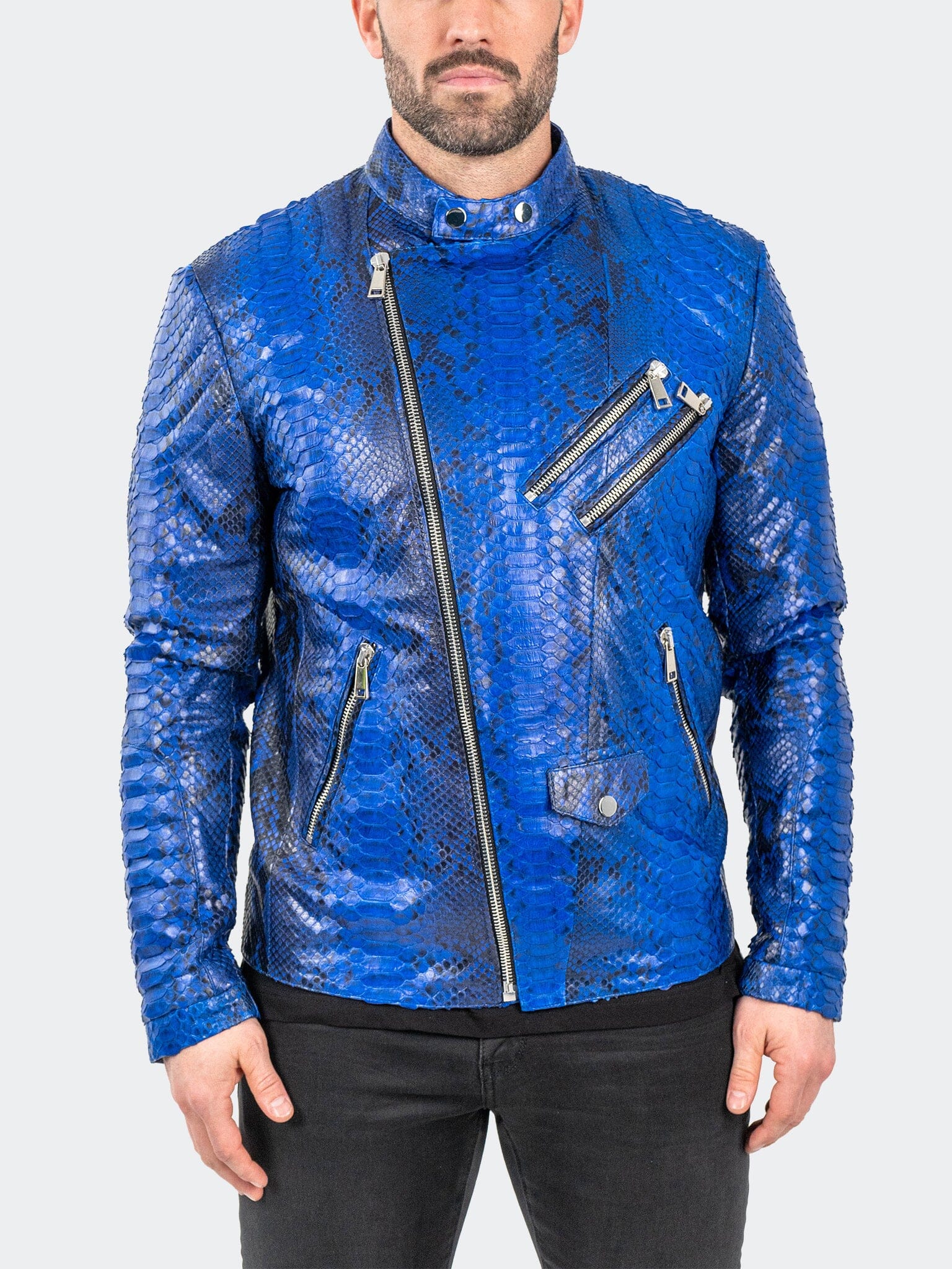 Leather Python Blue Jacket