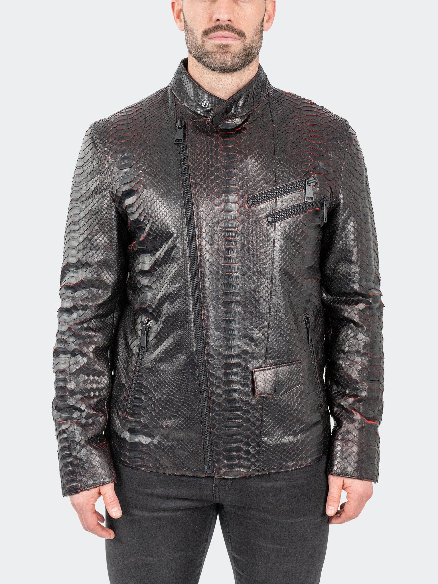 Leather PythonRed Black