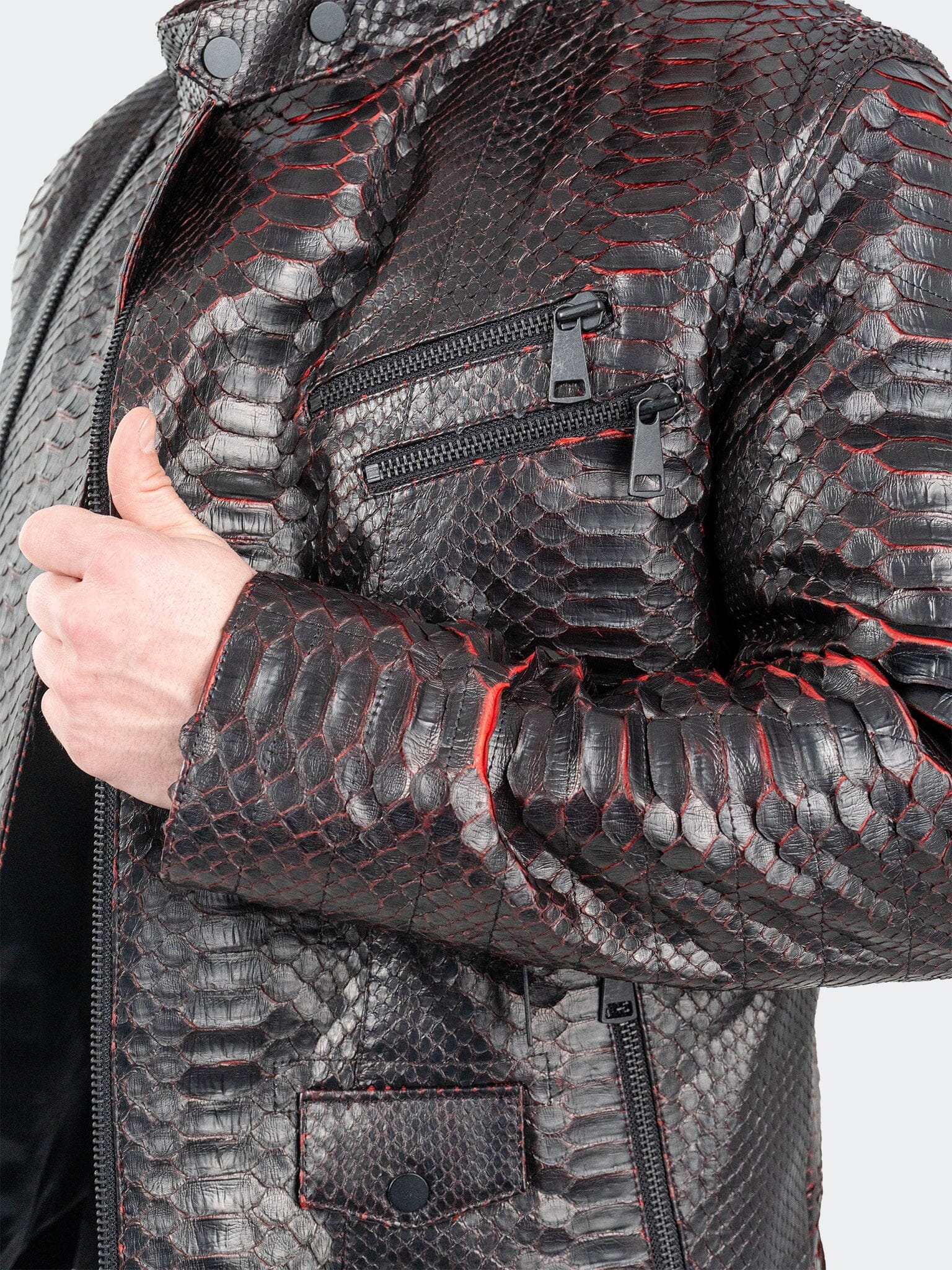 Leather PythonRed Black
