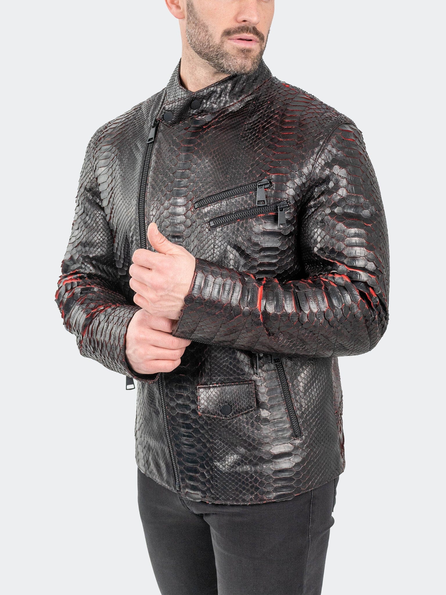 Leather PythonRed Black