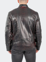 Leather PythonRed Black View-8