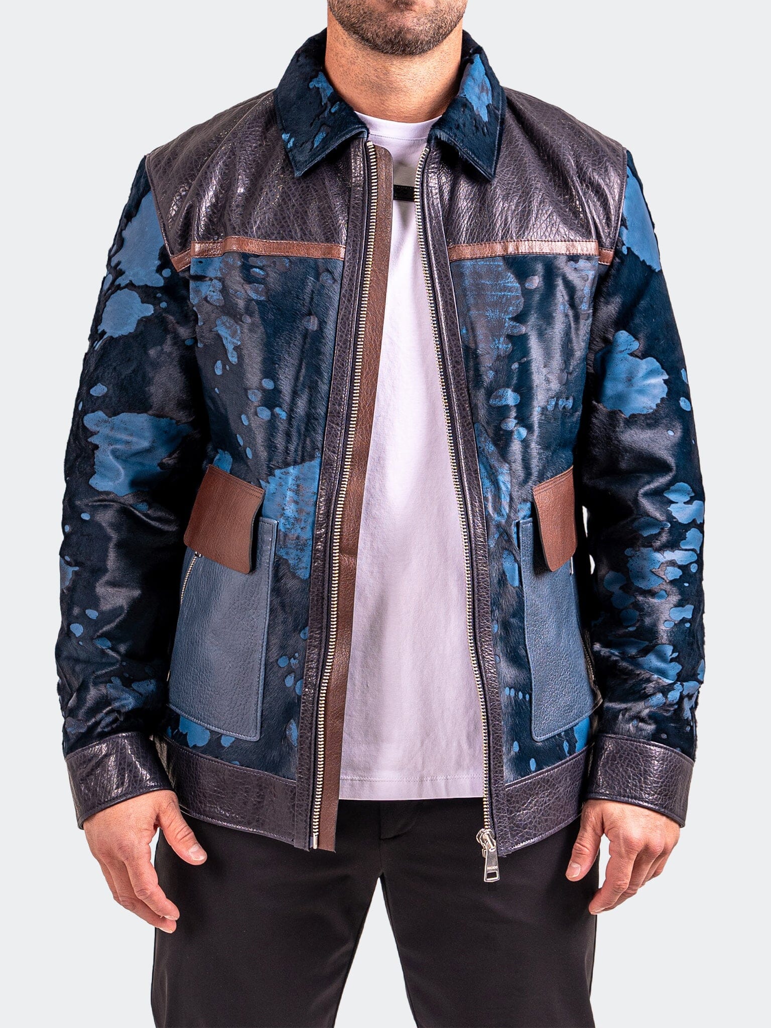 Resistance Patchwork Leather Jacket