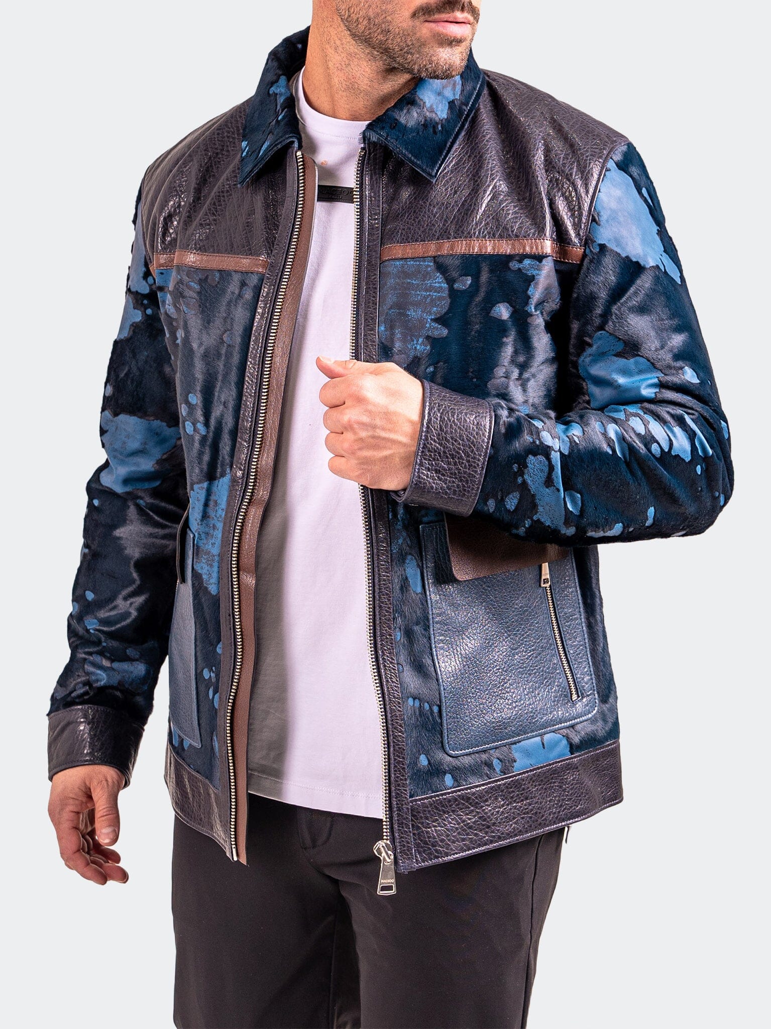 Resistance Patchwork Leather Jacket