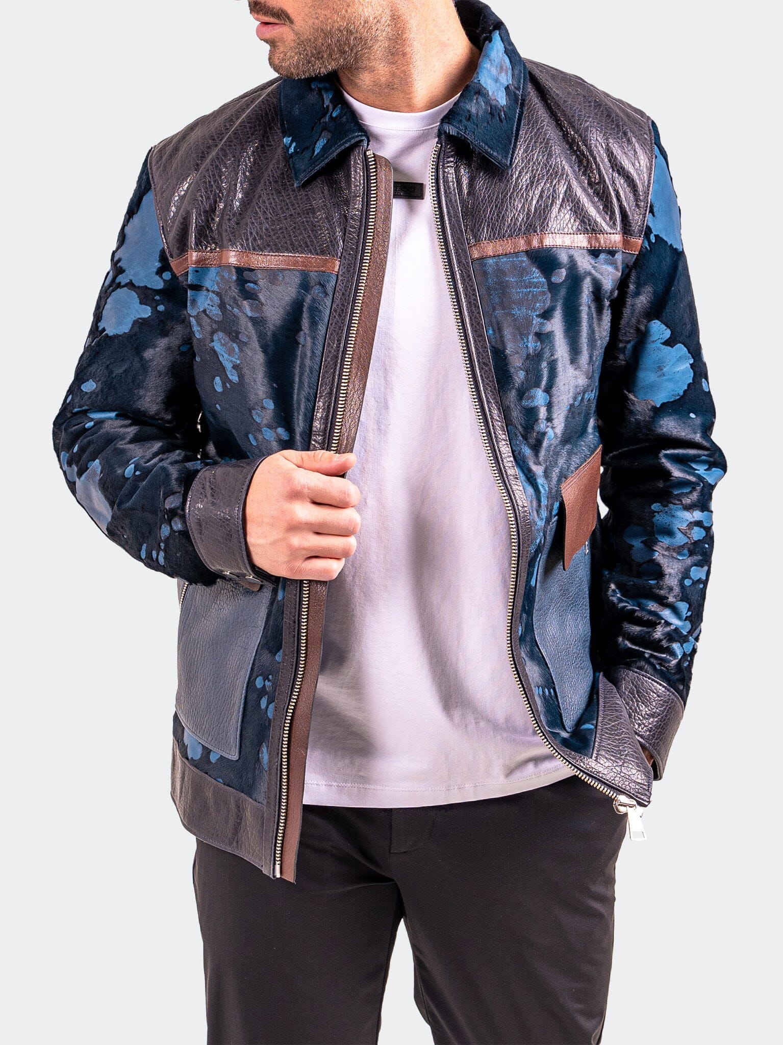 Resistance Patchwork Leather Jacket