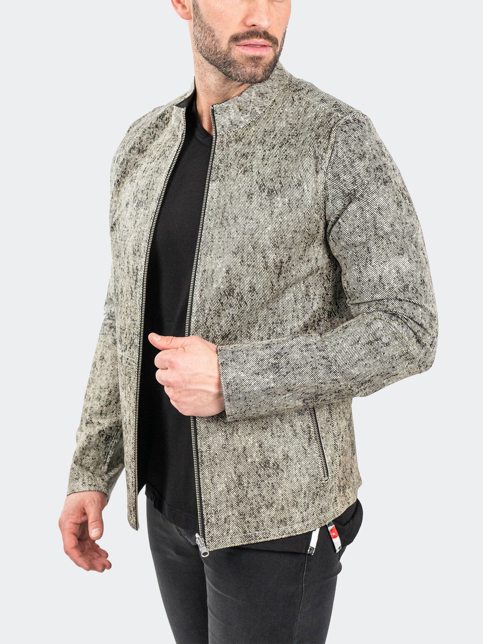 ReverseGranite Grey Leather Jacket